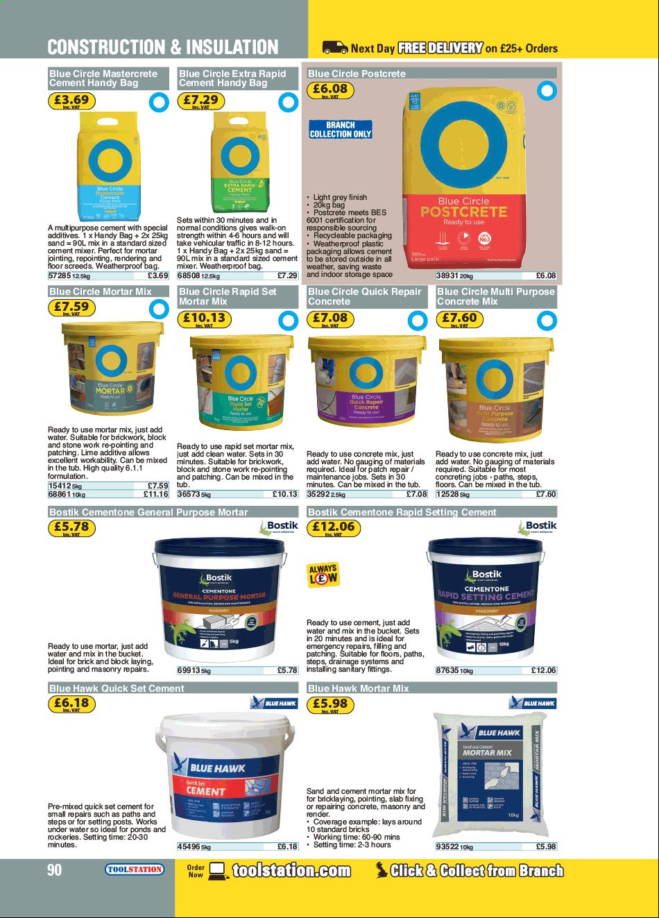 thumbnail - Toolstation offer  - Sales products - brick, concrete mix. Page 90.