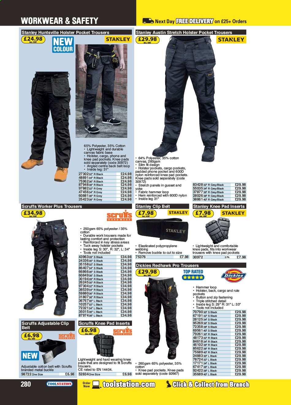 thumbnail - Toolstation offer  - Sales products - Stanley, hammer, Dickies. Page 280.
