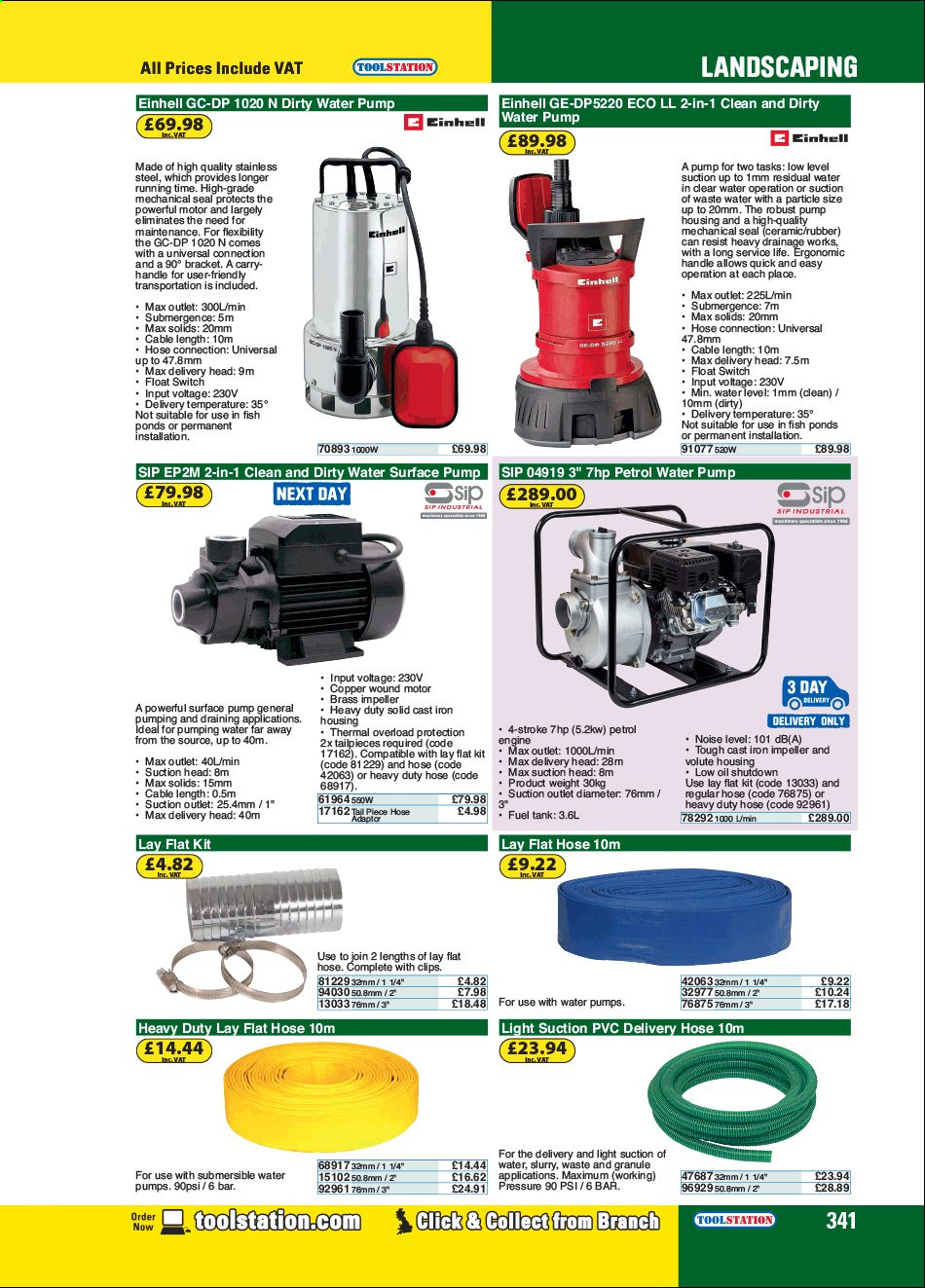 thumbnail - Toolstation offer  - Sales products - water pump, switch, pump. Page 341.