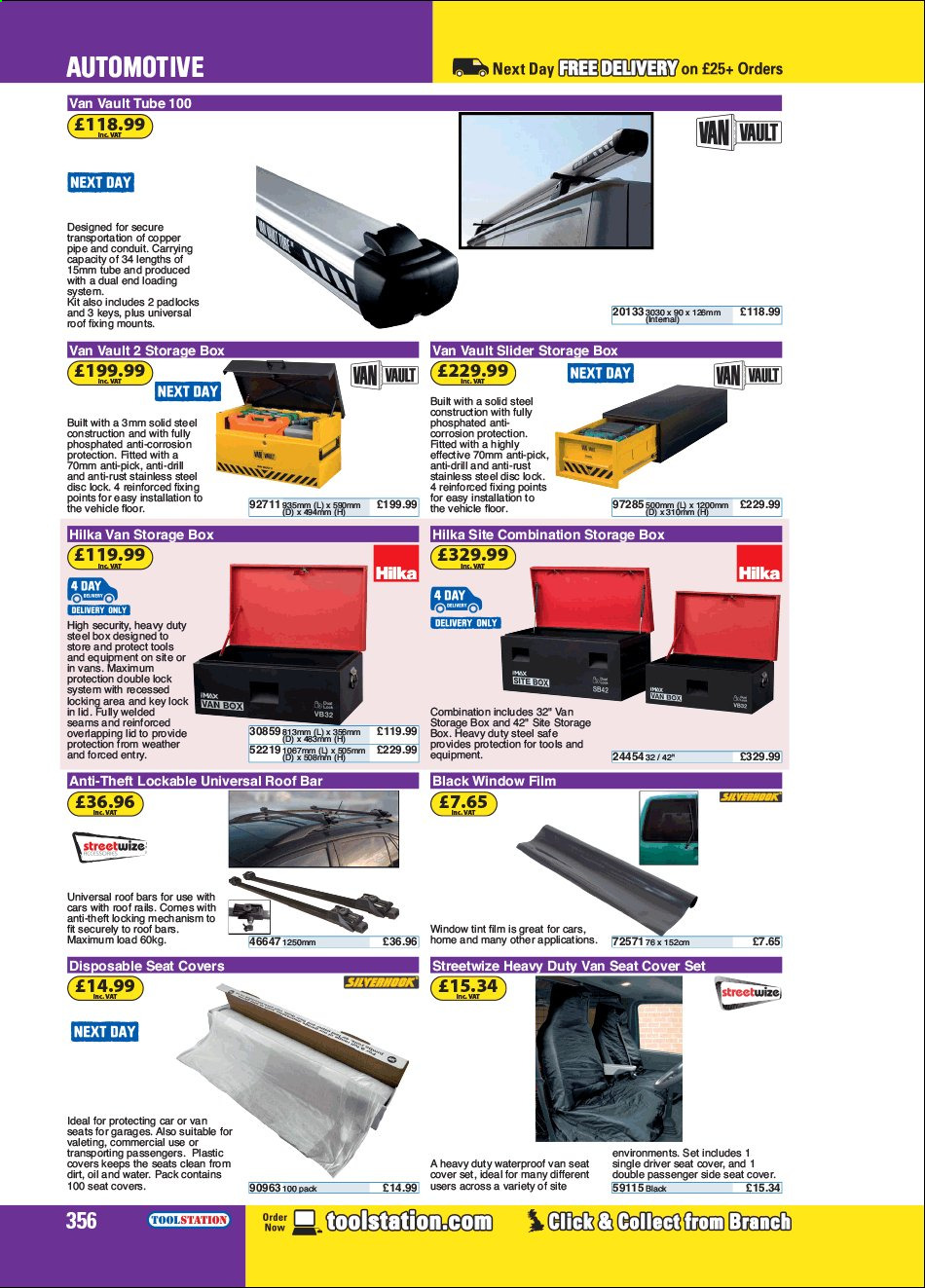 thumbnail - Toolstation offer  - Sales products - pipe, drill, storage box, car seat cover. Page 356.