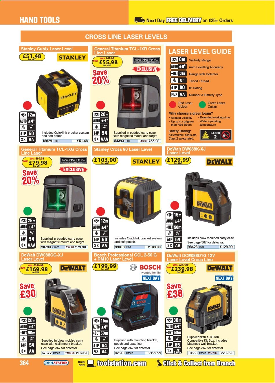 thumbnail - Toolstation offer  - Sales products - Bosch, Stanley, DeWALT, hand tools. Page 364.