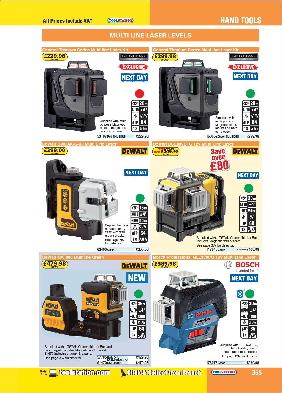 thumbnail - Toolstation offer  - Sales products - Bosch, DeWALT, hand tools. Page 365.
