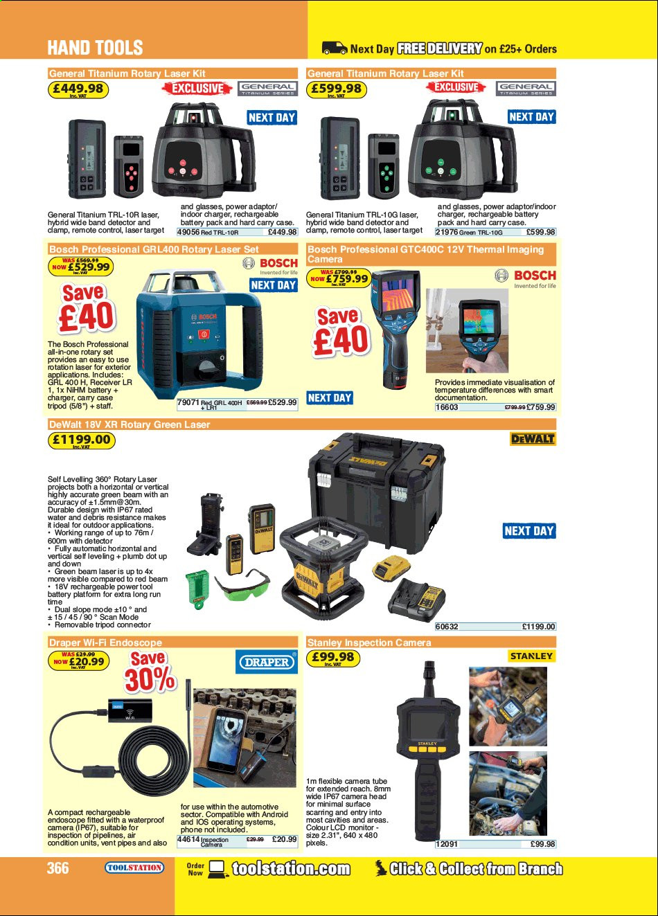thumbnail - Toolstation offer  - Sales products - Bosch, Stanley, DeWALT, hand tools. Page 366.
