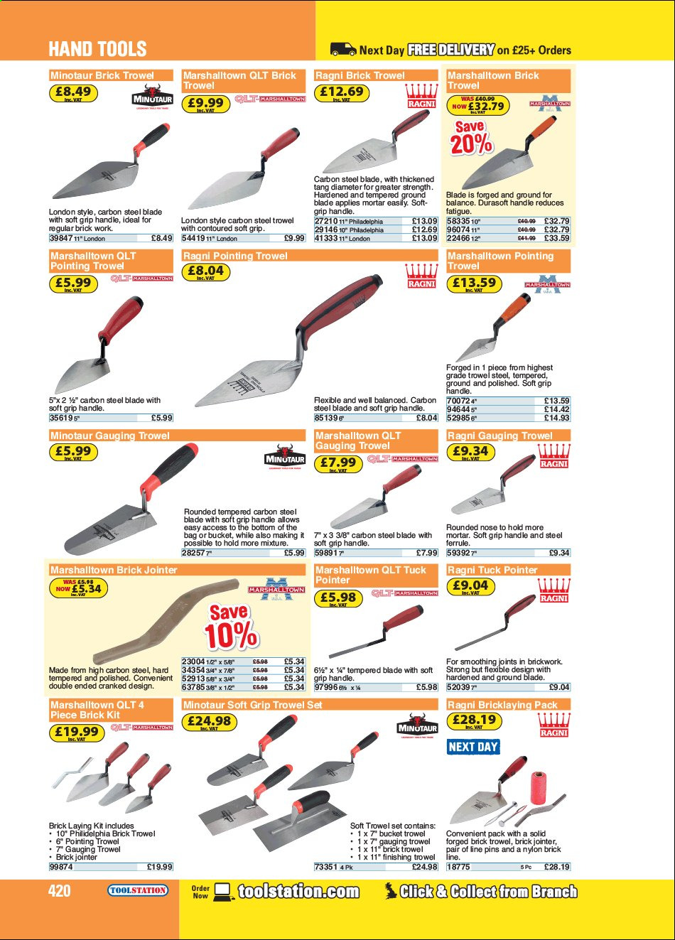 thumbnail - Toolstation offer  - Sales products - brick, hand tools. Page 420.