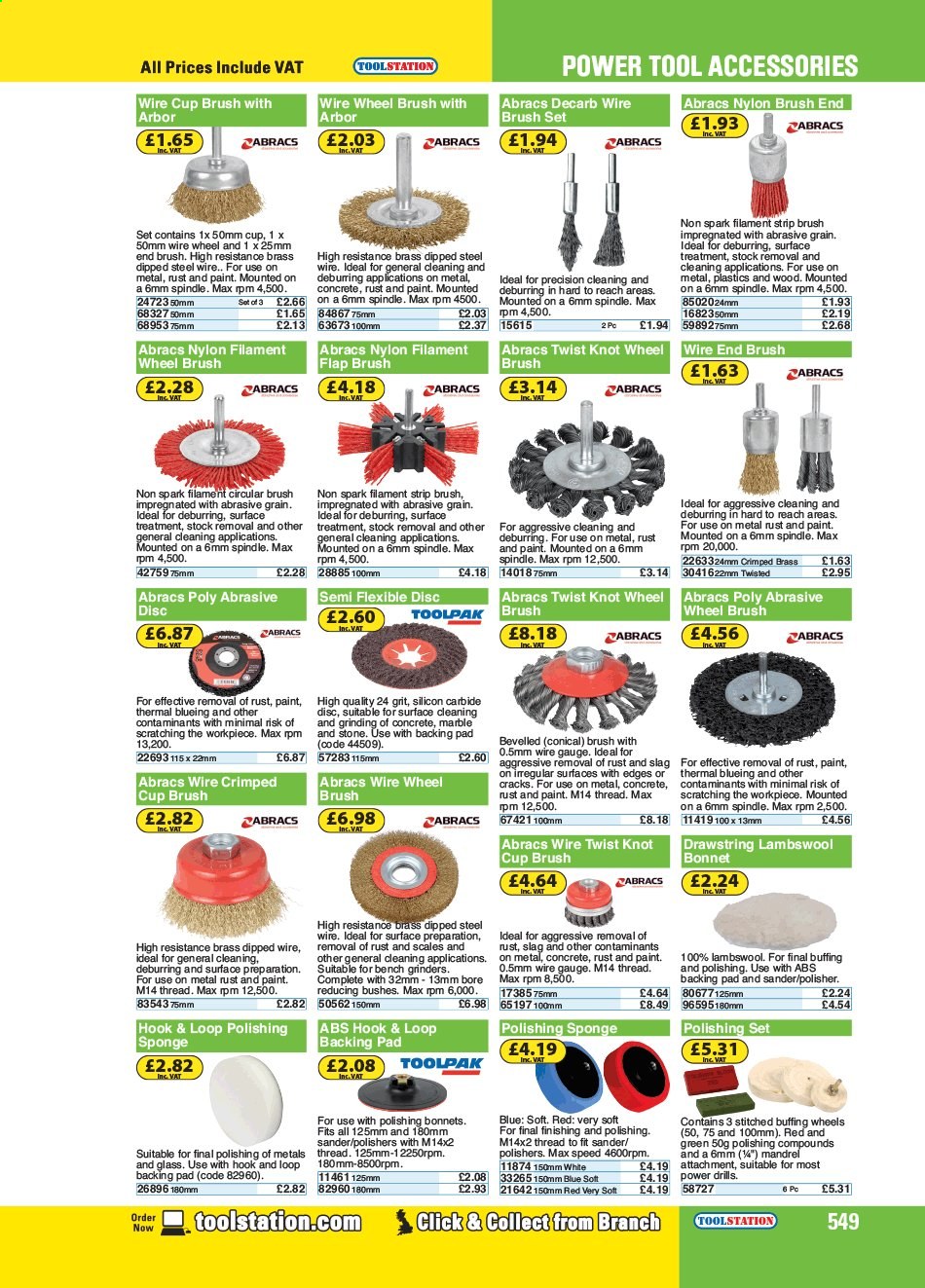 thumbnail - Toolstation offer  - Sales products - hook, drill, brush set, brush. Page 549.