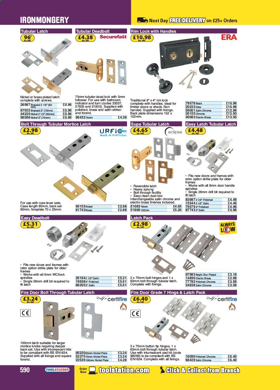 thumbnail - Toolstation offer  - Sales products - door, door handle, rose, Eclipse. Page 590.