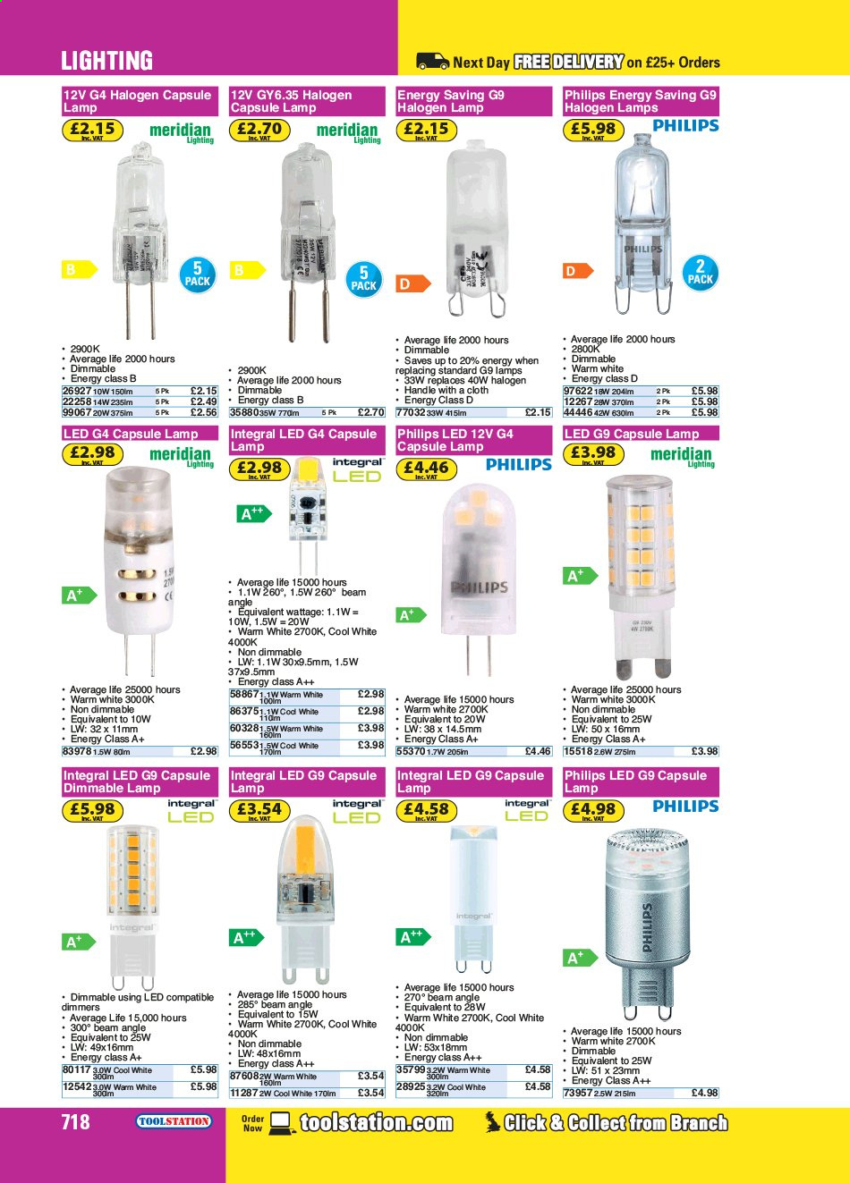 thumbnail - Toolstation offer  - Sales products - Philips, lamp. Page 718.