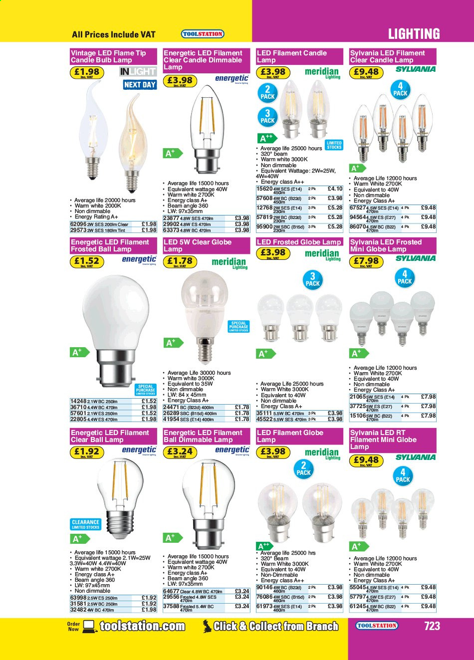 thumbnail - Toolstation offer  - Sales products - candle lamp, lamp. Page 723.