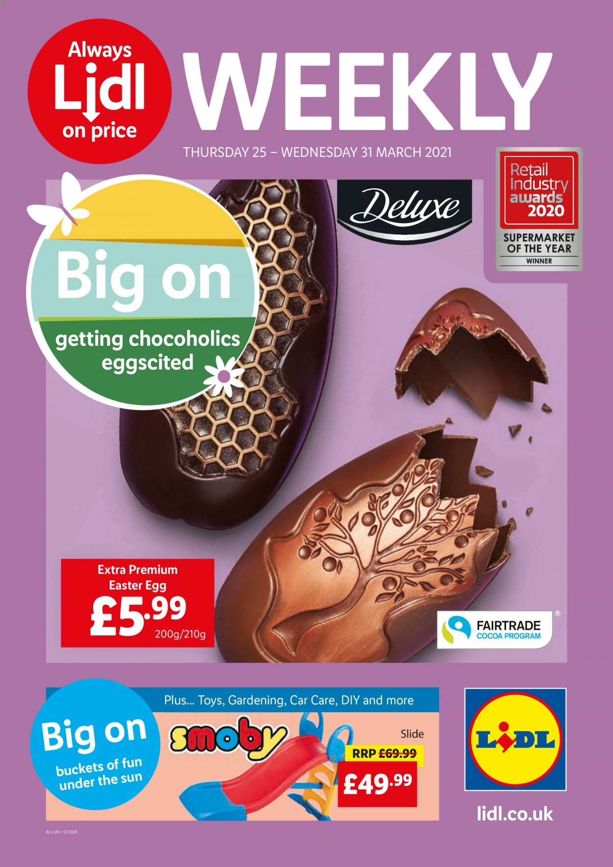 thumbnail - Lidl offer  - 25/03/2021 - 31/03/2021 - Sales products - easter egg, eggs, cocoa, Smoby, toys. Page 1.