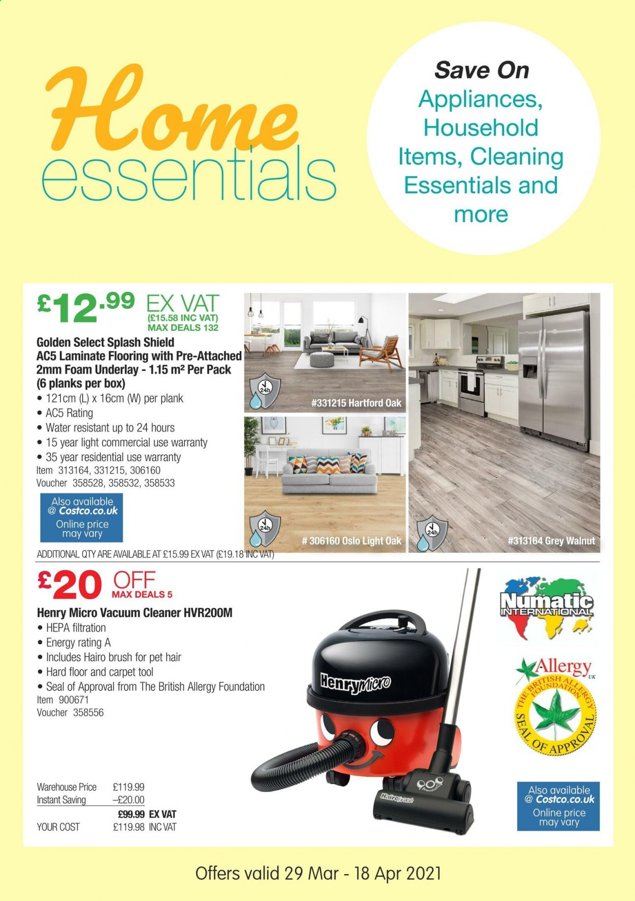thumbnail - Costco offer  - 29/03/2021 - 18/04/2021 - Sales products - walnuts, cleaner, brush, vacuum cleaner. Page 4.