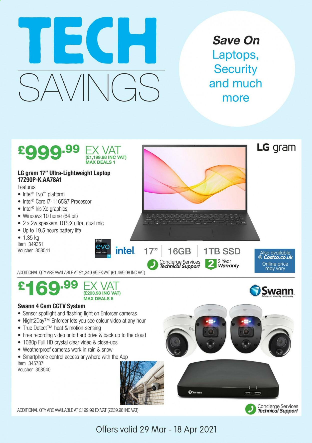 thumbnail - Costco offer  - 29/03/2021 - 18/04/2021 - Sales products - LG, spotlight, laptop, Intel. Page 2.