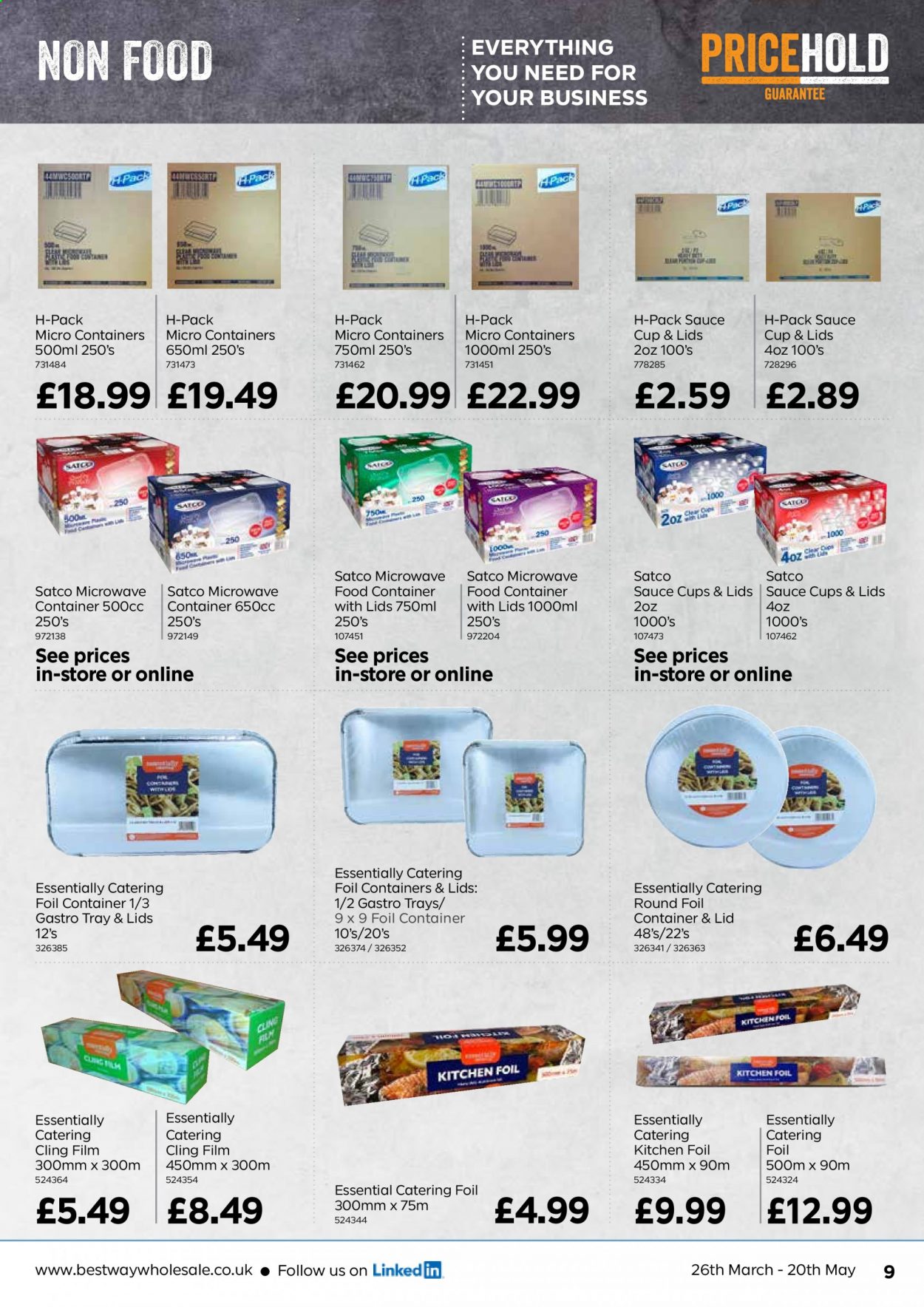 thumbnail - Bestway offer  - 26/03/2021 - 20/05/2021 - Sales products - lid, tray, cup, sauce cup, kitchen foil. Page 9.