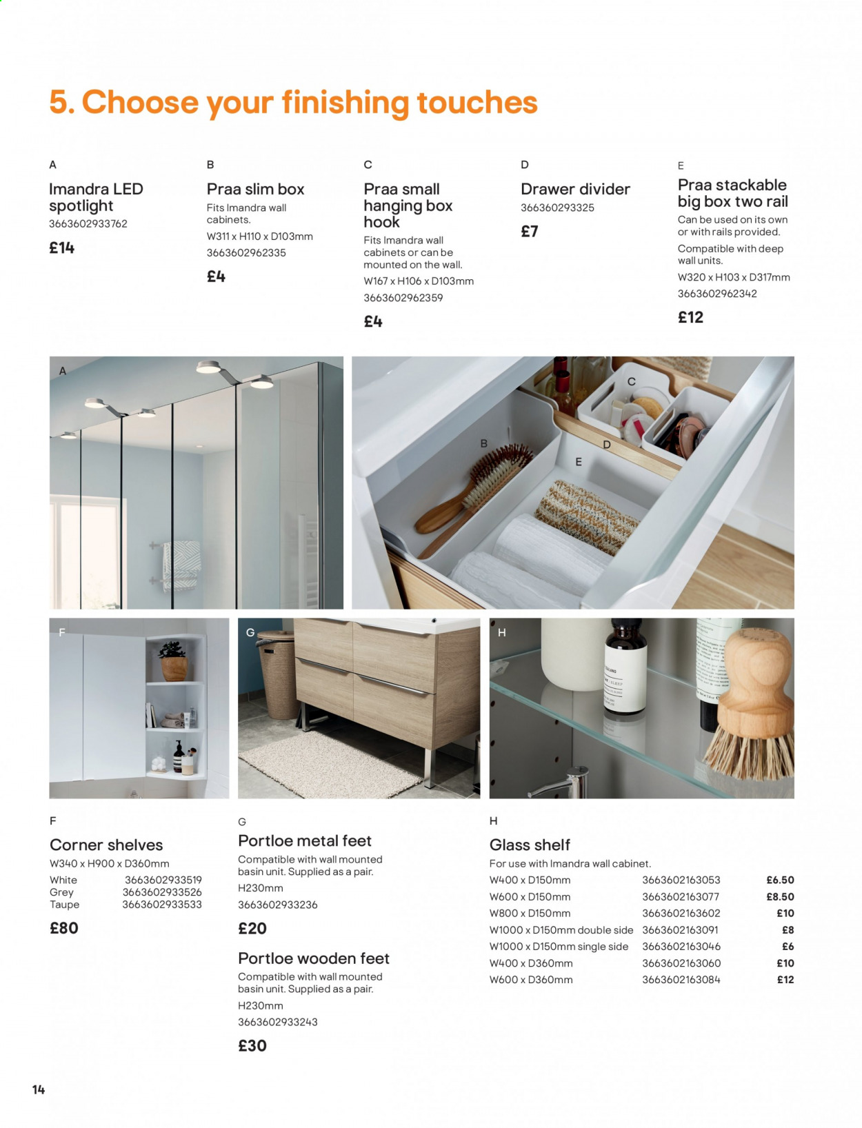 thumbnail - B&Q offer  - Sales products - cabinet, wall cabinet, shelves. Page 14.