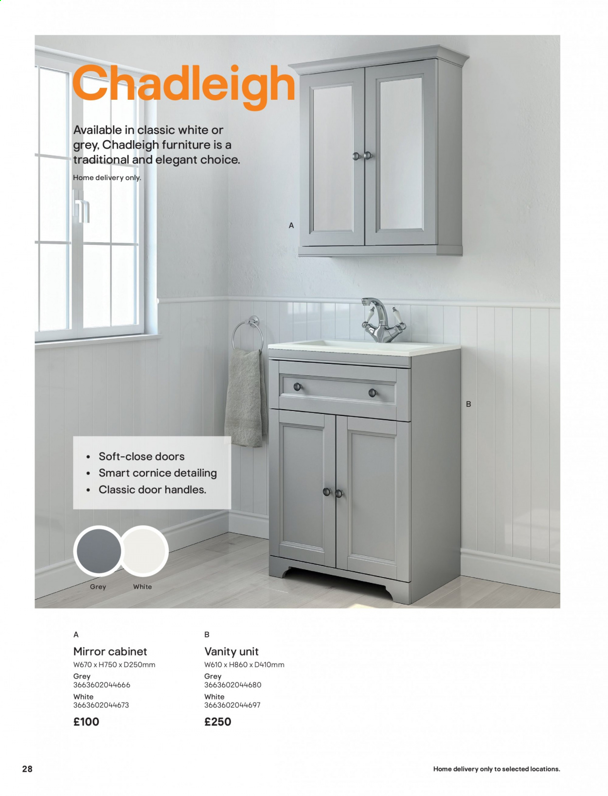 thumbnail - B&Q offer  - Sales products - cabinet, mirror cabinet, vanity, mirror. Page 28.