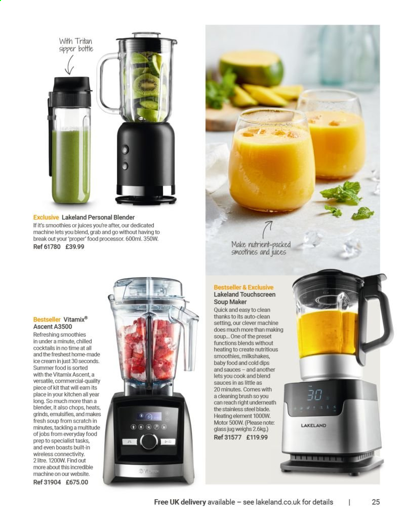 thumbnail - Lakeland offer  - Sales products - sipper bottle, food processor. Page 25.