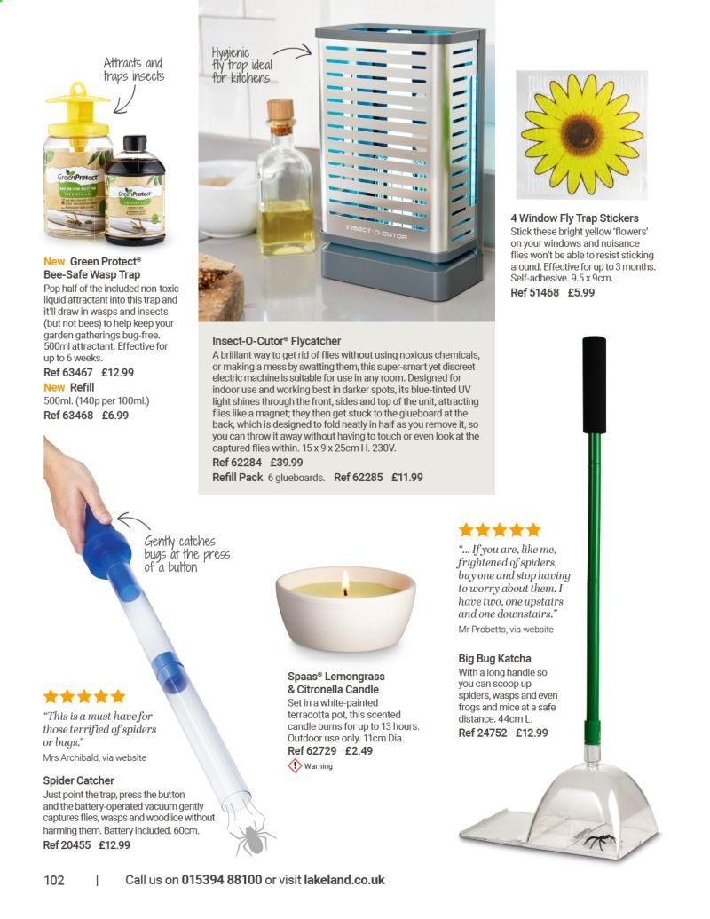 thumbnail - Lakeland offer  - Sales products - pot, sticker, candle, vacuum cleaner. Page 102.