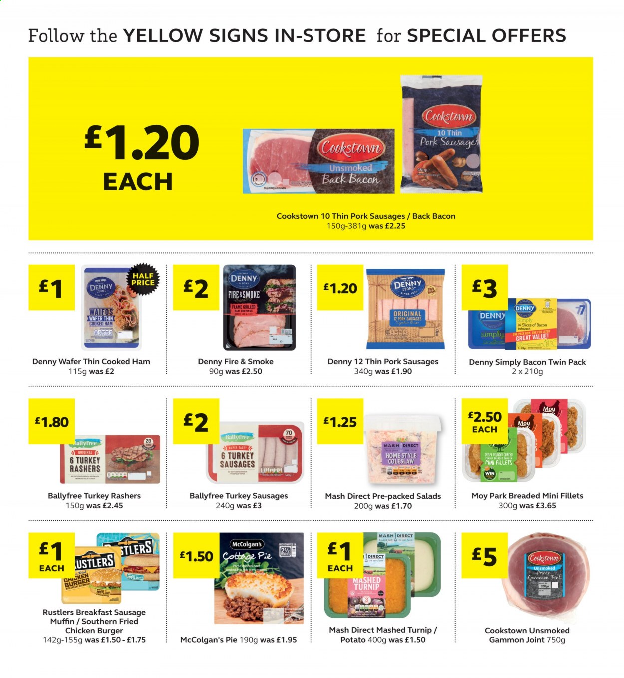thumbnail - SuperValu offer  - 12/04/2021 - 01/05/2021 - Sales products - hamburger, pie, muffin, coleslaw, fried chicken, bacon, cooked ham, ham, sausage, pork sausage, gammon, mayonnaise, wafers, beetroot juice. Page 8.