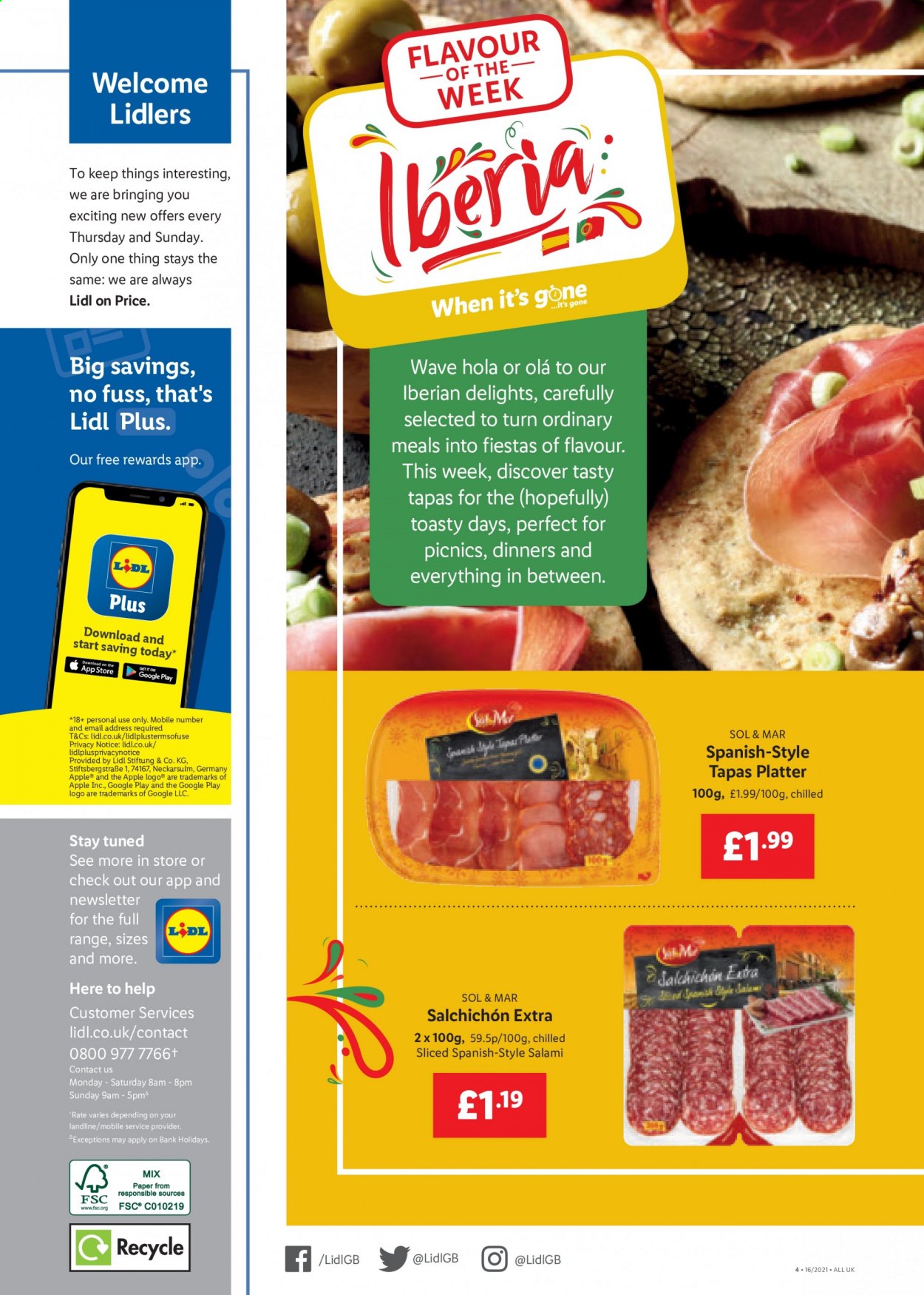 thumbnail - Lidl offer  - 22/04/2021 - 28/04/2021 - Sales products - salami, Ola, paper. Page 4.