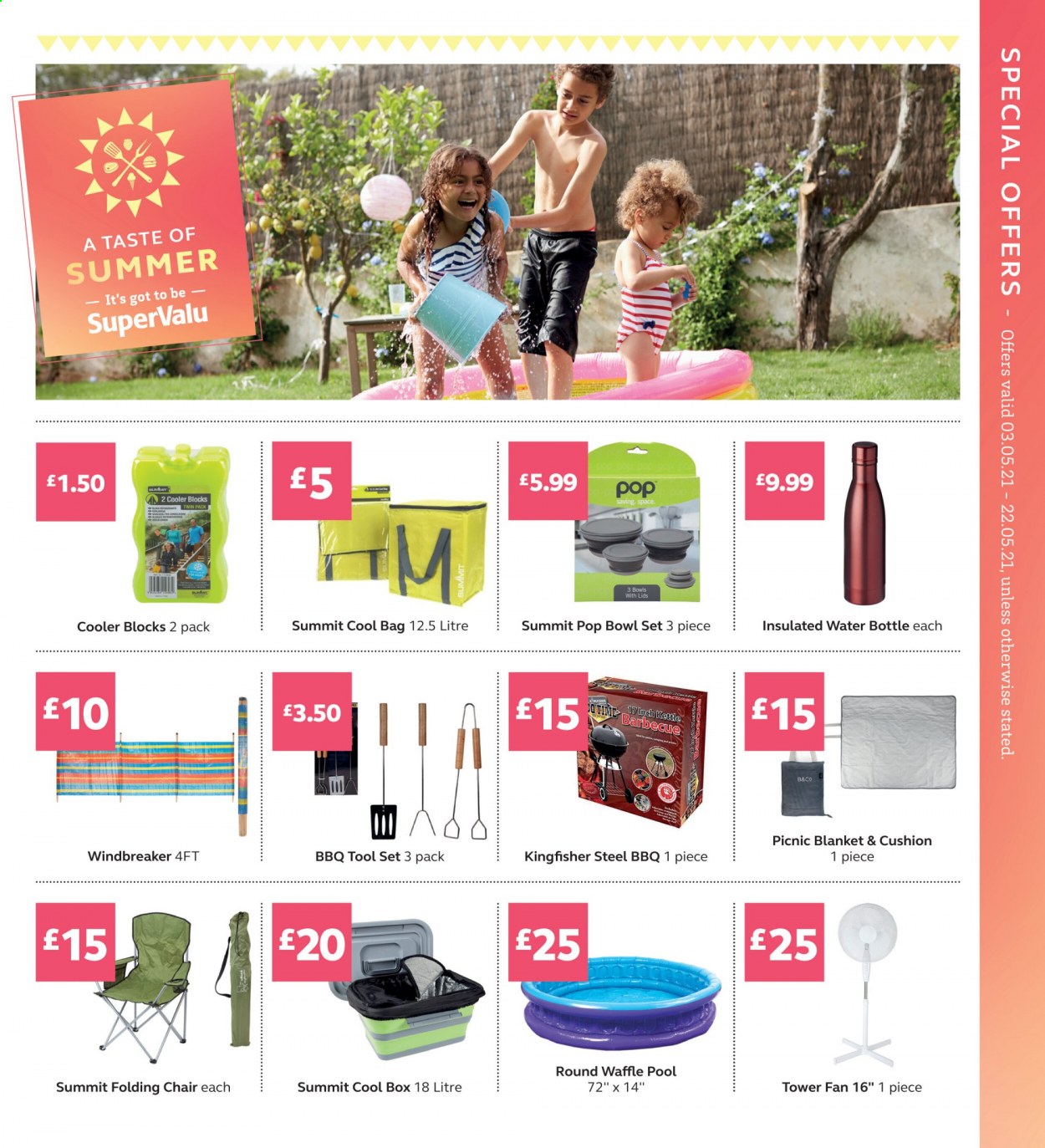 thumbnail - SuperValu offer  - 03/05/2021 - 22/05/2021 - Sales products - bowl set, bowl, drink bottle, blanket, cushion. Page 9.