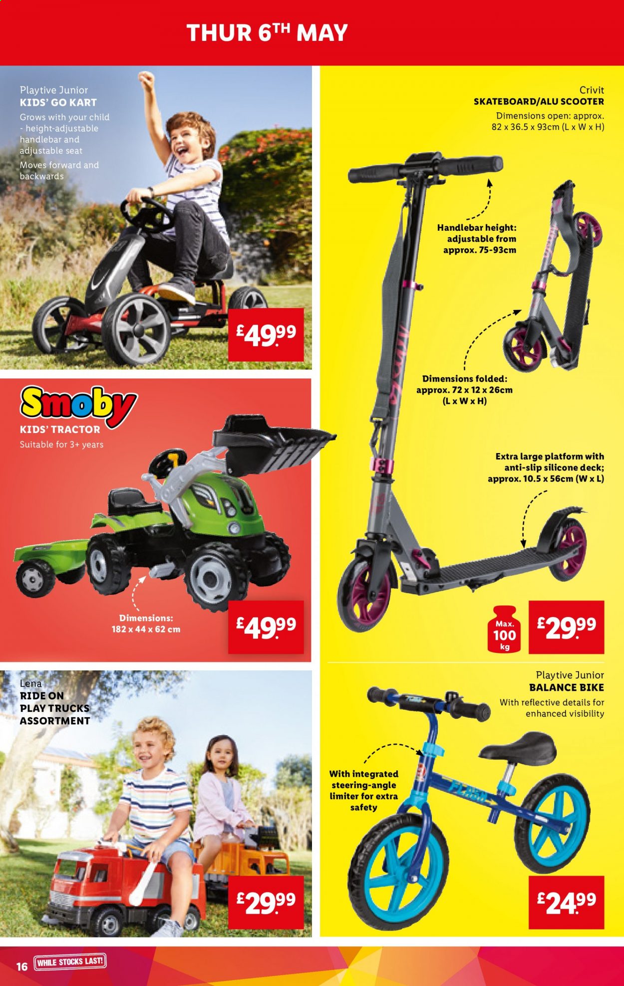 thumbnail - Lidl offer  - 06/05/2021 - 12/05/2021 - Sales products - Crivit, Smoby, tractor. Page 16.