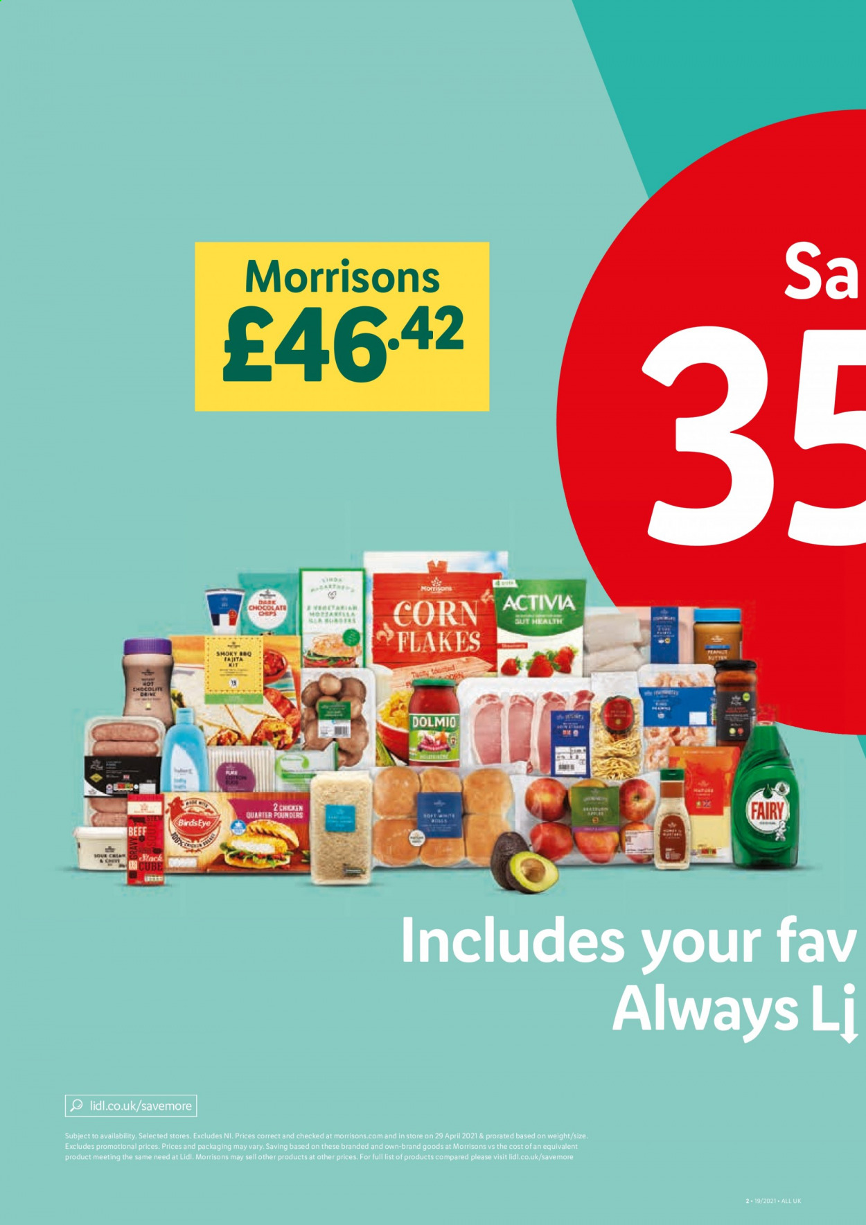 thumbnail - Lidl offer  - 13/05/2021 - 19/05/2021 - Sales products - corn, Bird's Eye, Activia, Fairy. Page 2.