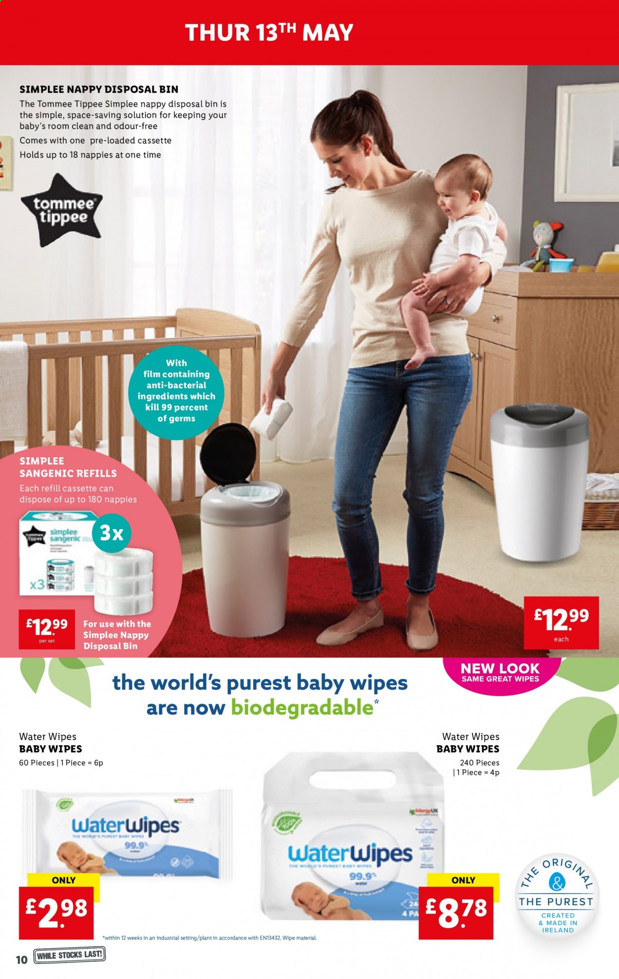 thumbnail - Lidl offer  - 13/05/2021 - 19/05/2021 - Sales products - wipes, baby wipes, bin, Sangenic. Page 10.