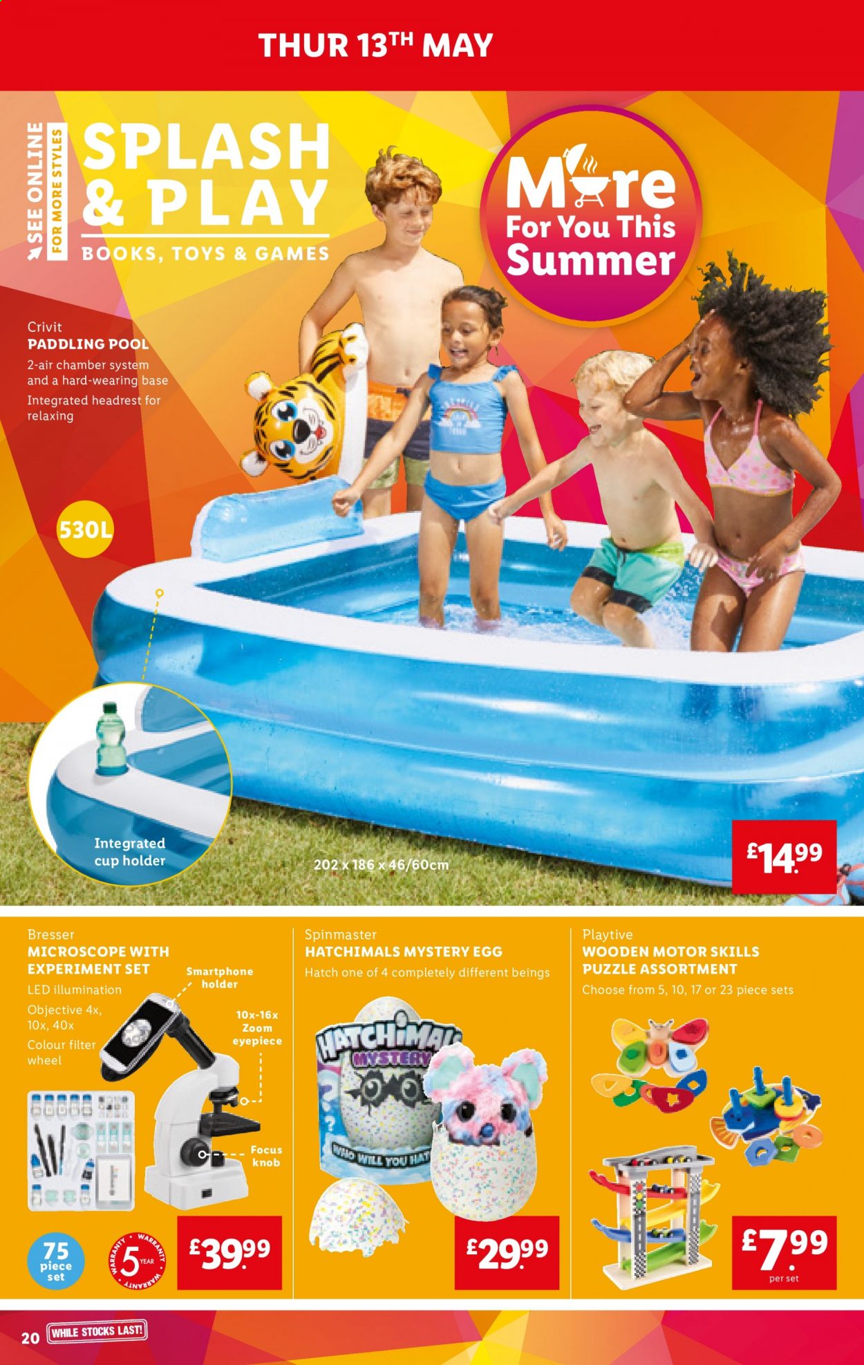 thumbnail - Lidl offer  - 13/05/2021 - 19/05/2021 - Sales products - Crivit, eggs, cup, book, hat, puzzle, Hatchimals, pool. Page 20.