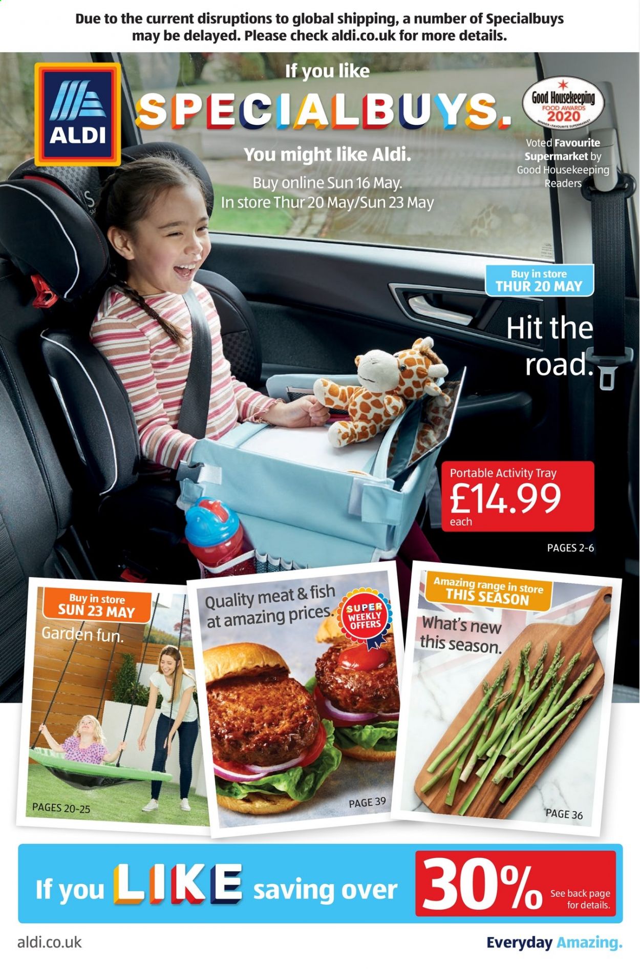 thumbnail - Aldi offer  - 16/05/2021 - 23/05/2021 - Sales products - fish, tray. Page 1.