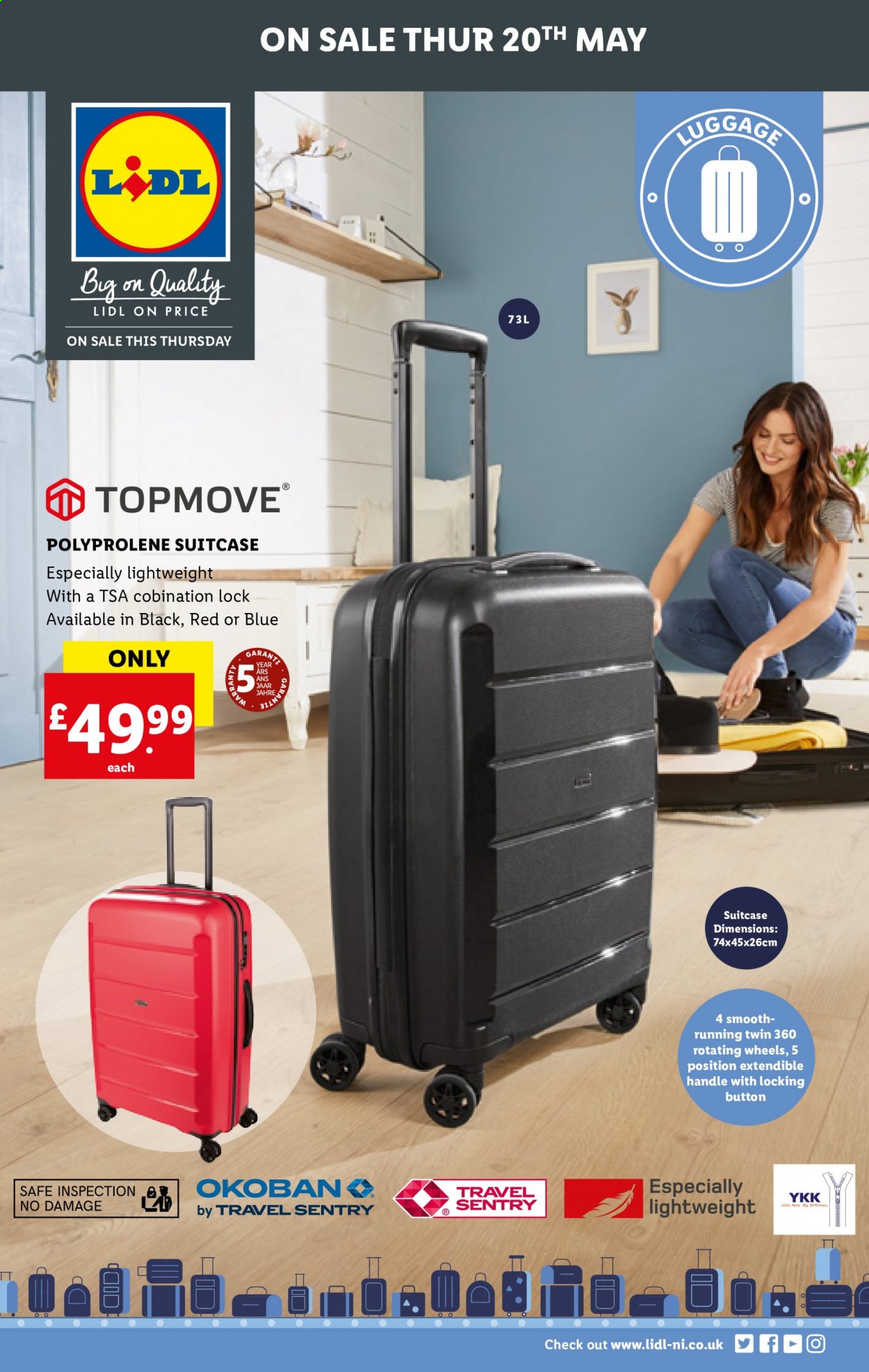 thumbnail - Lidl offer  - 20/05/2021 - 20/05/2021 - Sales products - luggage. Page 1.