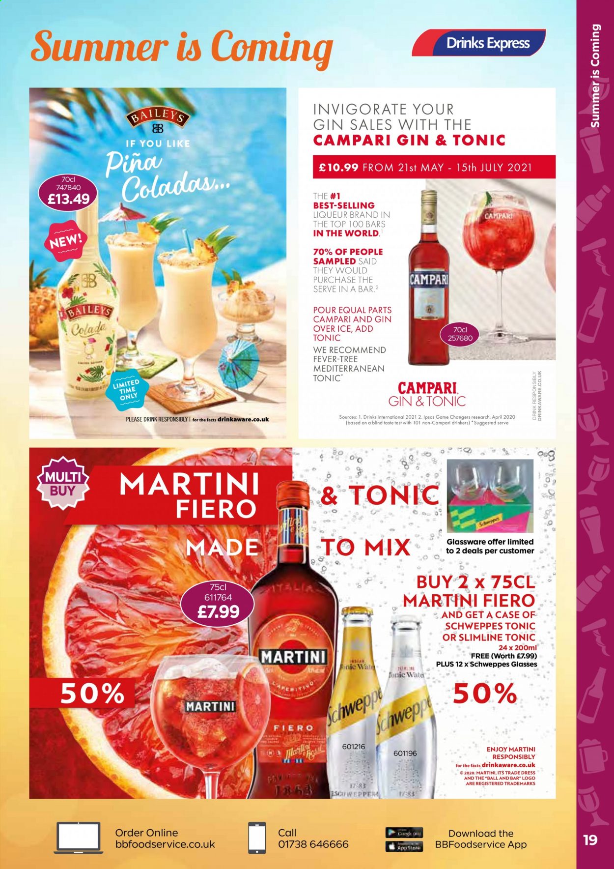 thumbnail - Bestway offer  - 21/05/2021 - 15/07/2021 - Sales products - Schweppes, gin, liqueur, glassware set. Page 19.