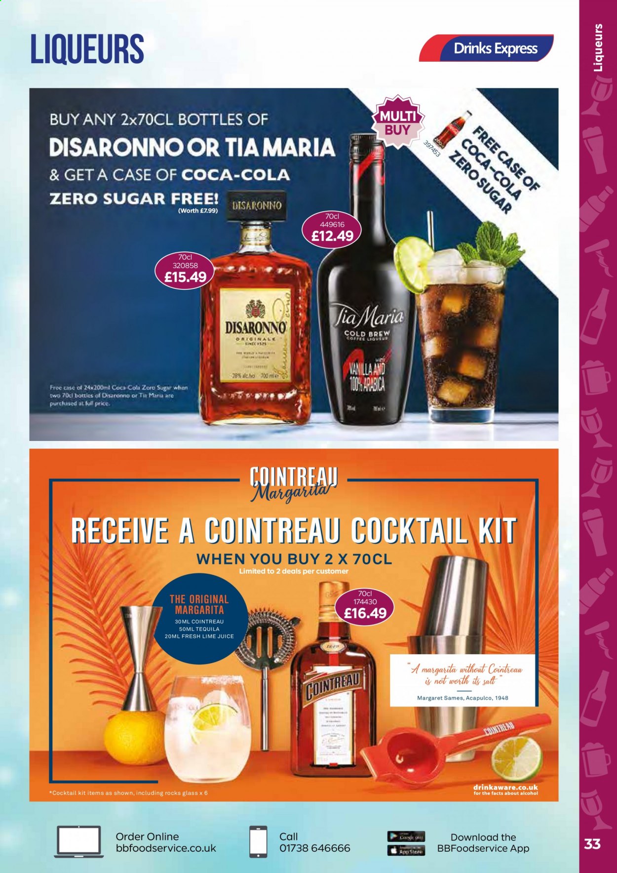 thumbnail - Bestway offer  - 21/05/2021 - 15/07/2021 - Sales products - alcohol, Coca-Cola, Coca-Cola zero, tequila, Cointreau. Page 33.