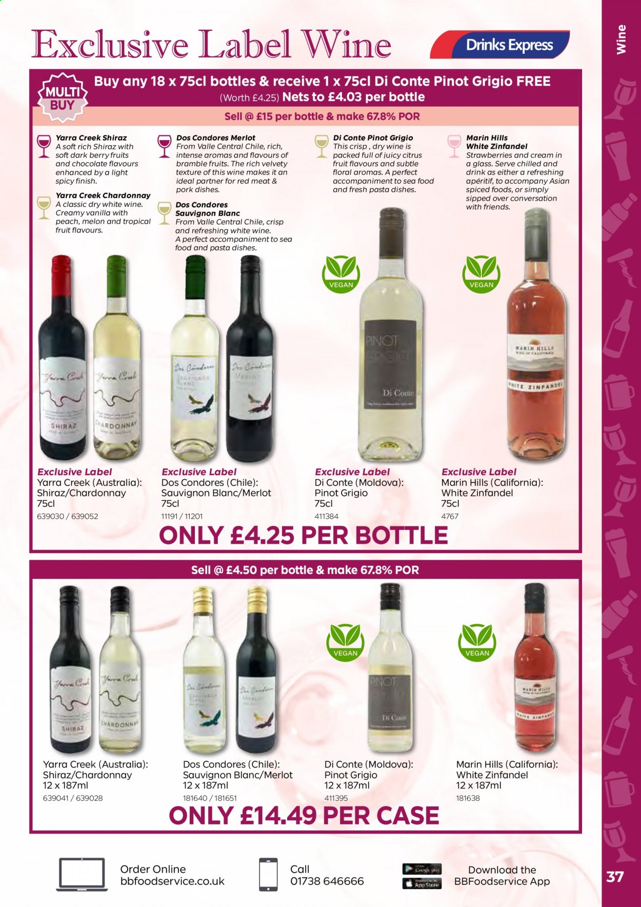 thumbnail - Bestway offer  - 21/05/2021 - 15/07/2021 - Sales products - strawberries, melons, seafood, pasta sides, red wine, white wine, Chardonnay, wine, Merlot, Sauvignon Blanc, Shiraz, Pinot Grigio, aperitif, Hill's. Page 37.