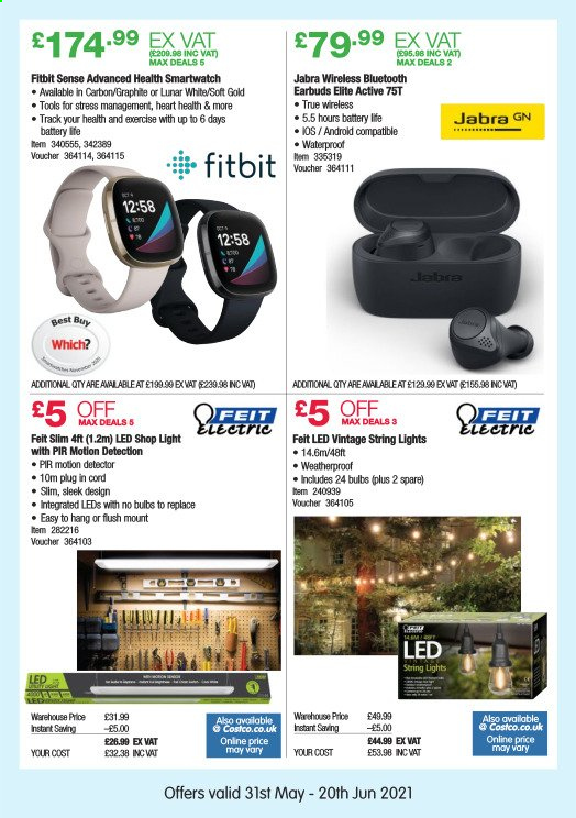 thumbnail - Costco offer  - 31/05/2021 - 20/06/2021 - Sales products - bulb, shop light, string lights. Page 3.
