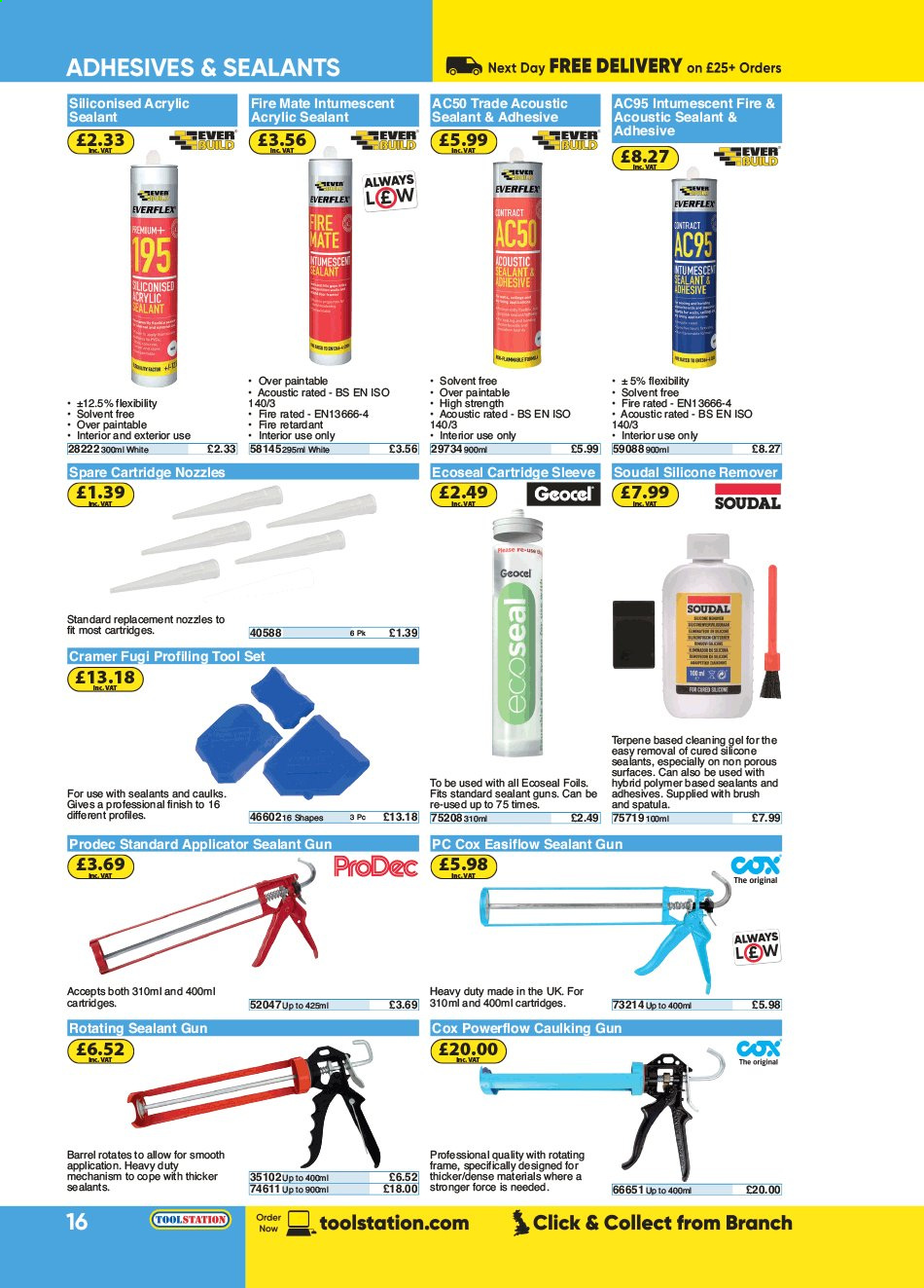 thumbnail - Toolstation offer  - Sales products - silicone sealants, tool set. Page 16.