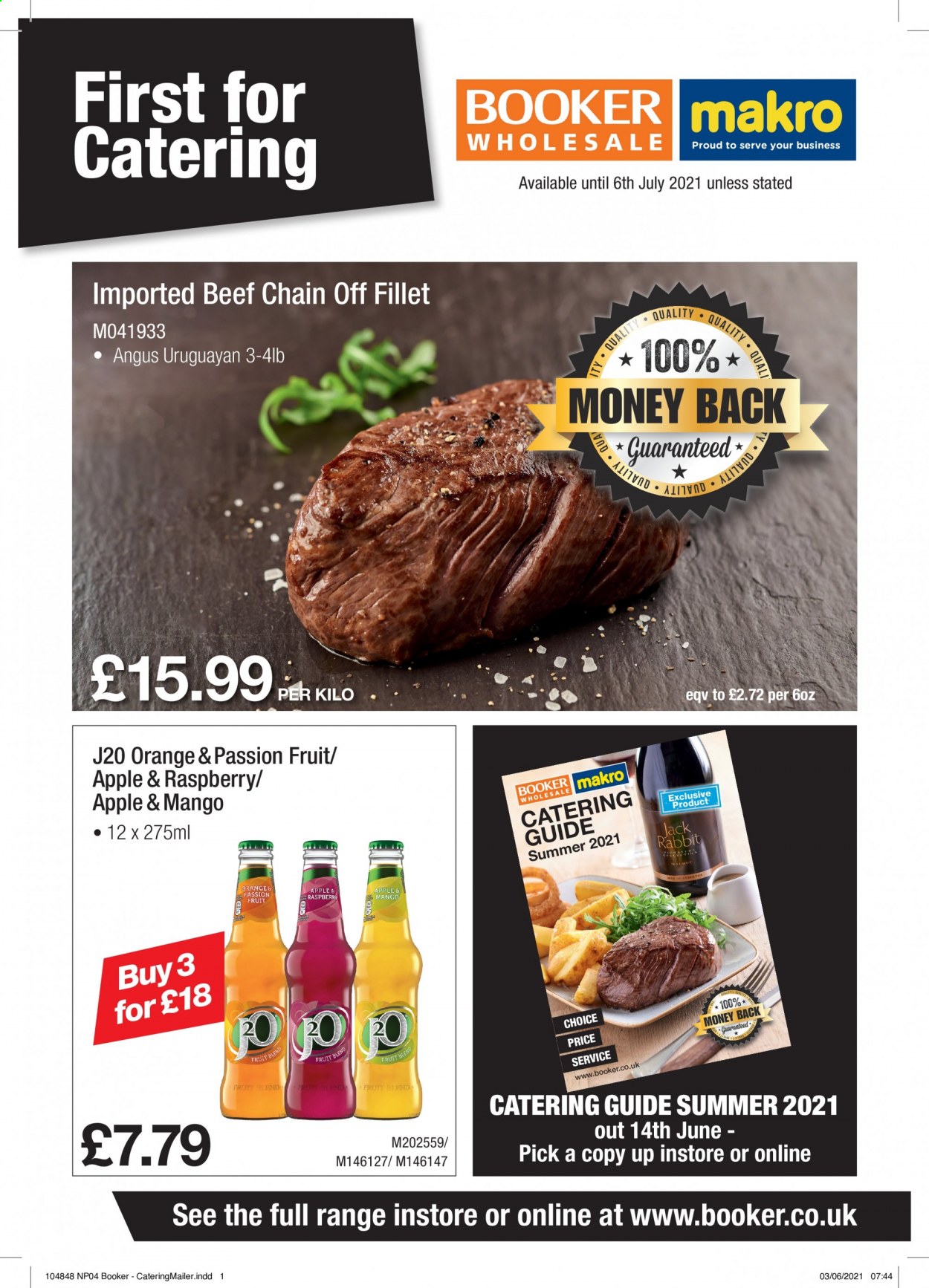 thumbnail - Makro offer  - 08/06/2021 - 06/07/2021 - Sales products - Peroni, tomatoes, oranges, hamburger, potato fries, chips, juice. Page 1.