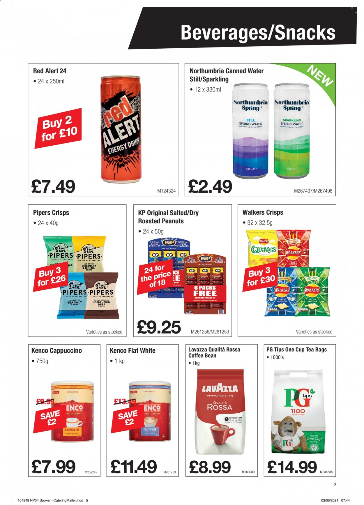 Makro offer  - 8.6.2021 - 6.7.2021 - Sales products - longhorn cheese, cheddar, cheese, snack, vinegar, roasted peanuts, peanuts, energy drink, spring water, tea bags, cappuccino, Lavazza, gin, cup. Page 5.