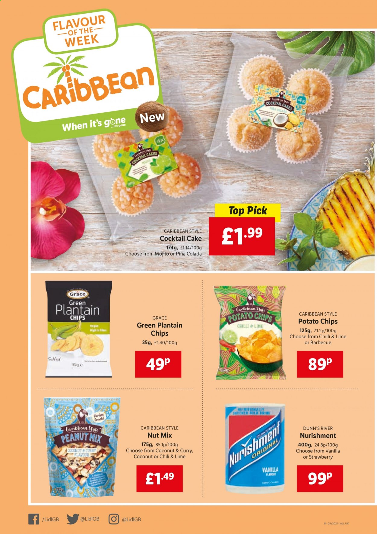thumbnail - Lidl offer  - 17/06/2021 - 23/06/2021 - Sales products - cake, snack, potato chips, chips. Page 6.