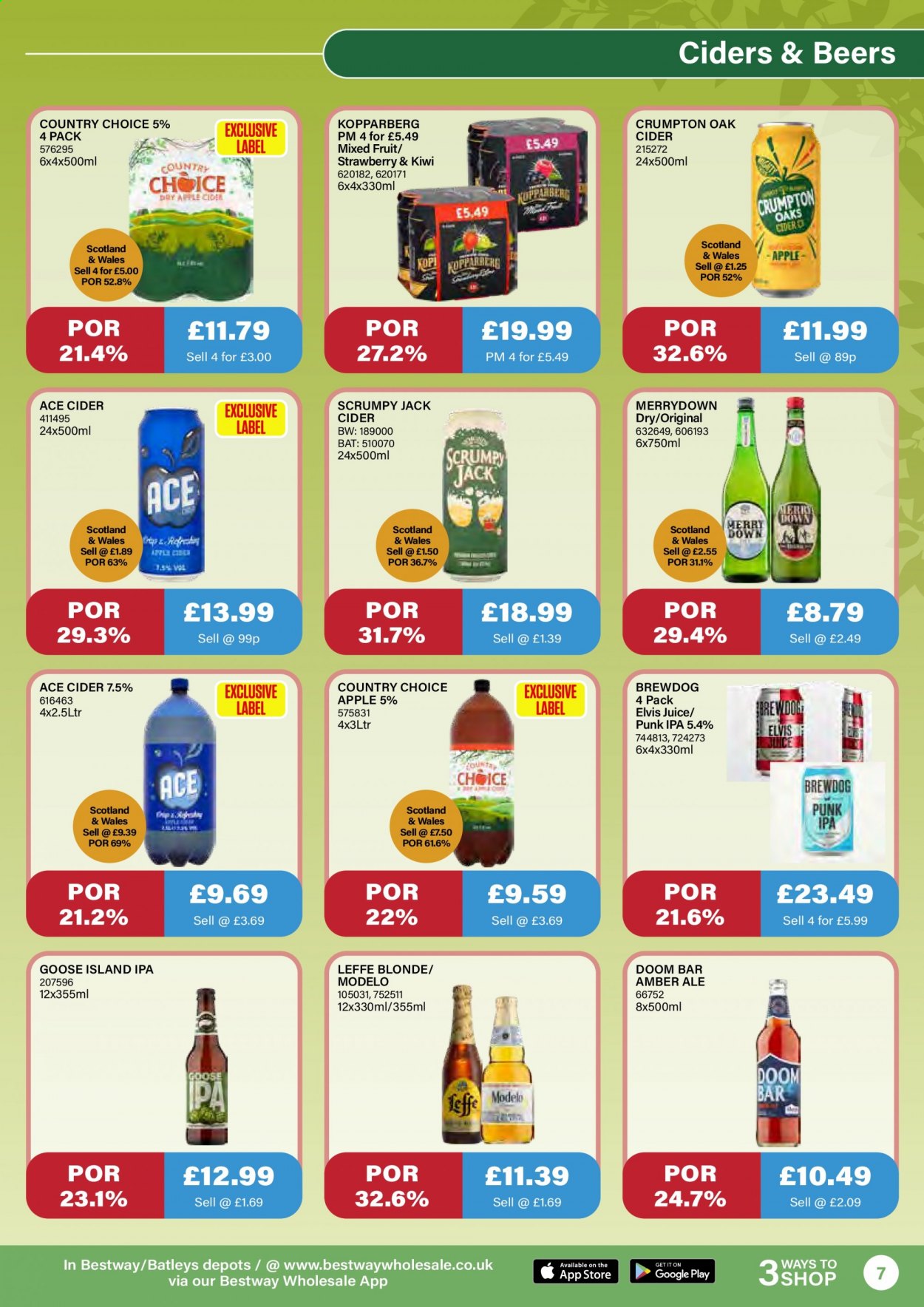 thumbnail - Bestway offer  - 18/06/2021 - 15/07/2021 - Sales products - Kopparberg, IPA, Modelo, kiwi, juice, cider. Page 7.