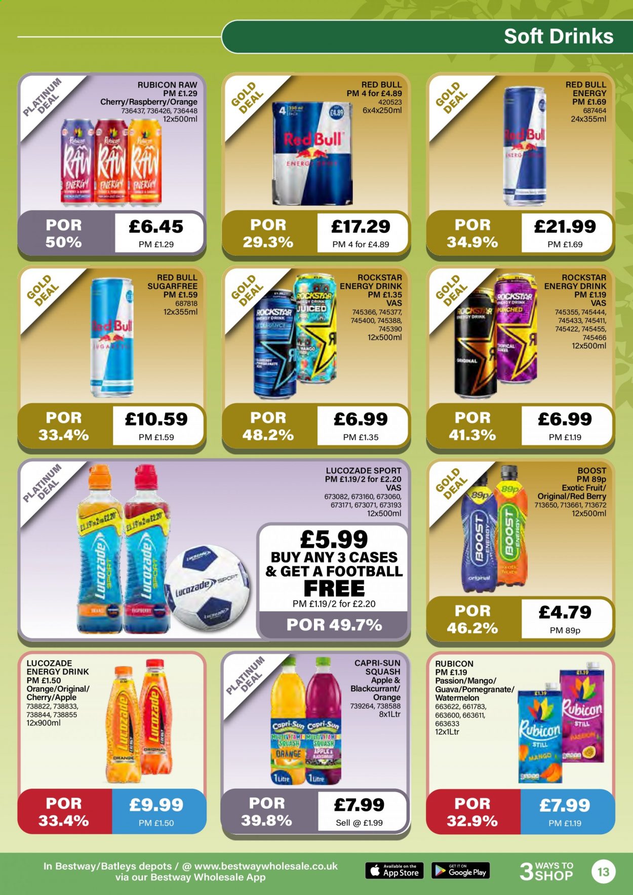 thumbnail - Bestway offer  - 18/06/2021 - 15/07/2021 - Sales products - guava, watermelon, pomegranate, energy drink, soft drink, Red Bull, Lucozade, Rockstar, Boost. Page 13.