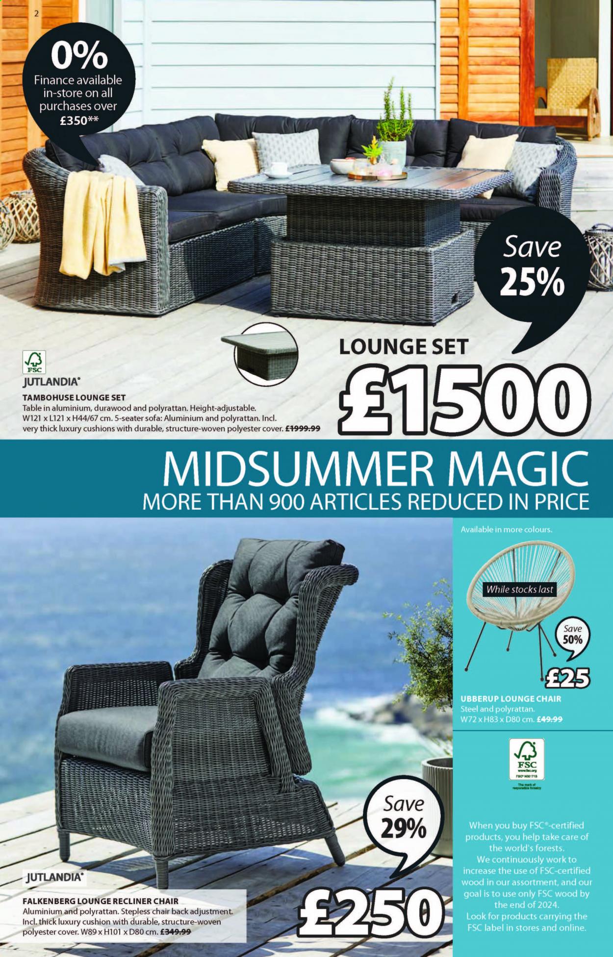 thumbnail - JYSK offer  - 21/06/2021 - 27/06/2021 - Sales products - table, chair, sofa, recliner chair, cushion. Page 2.