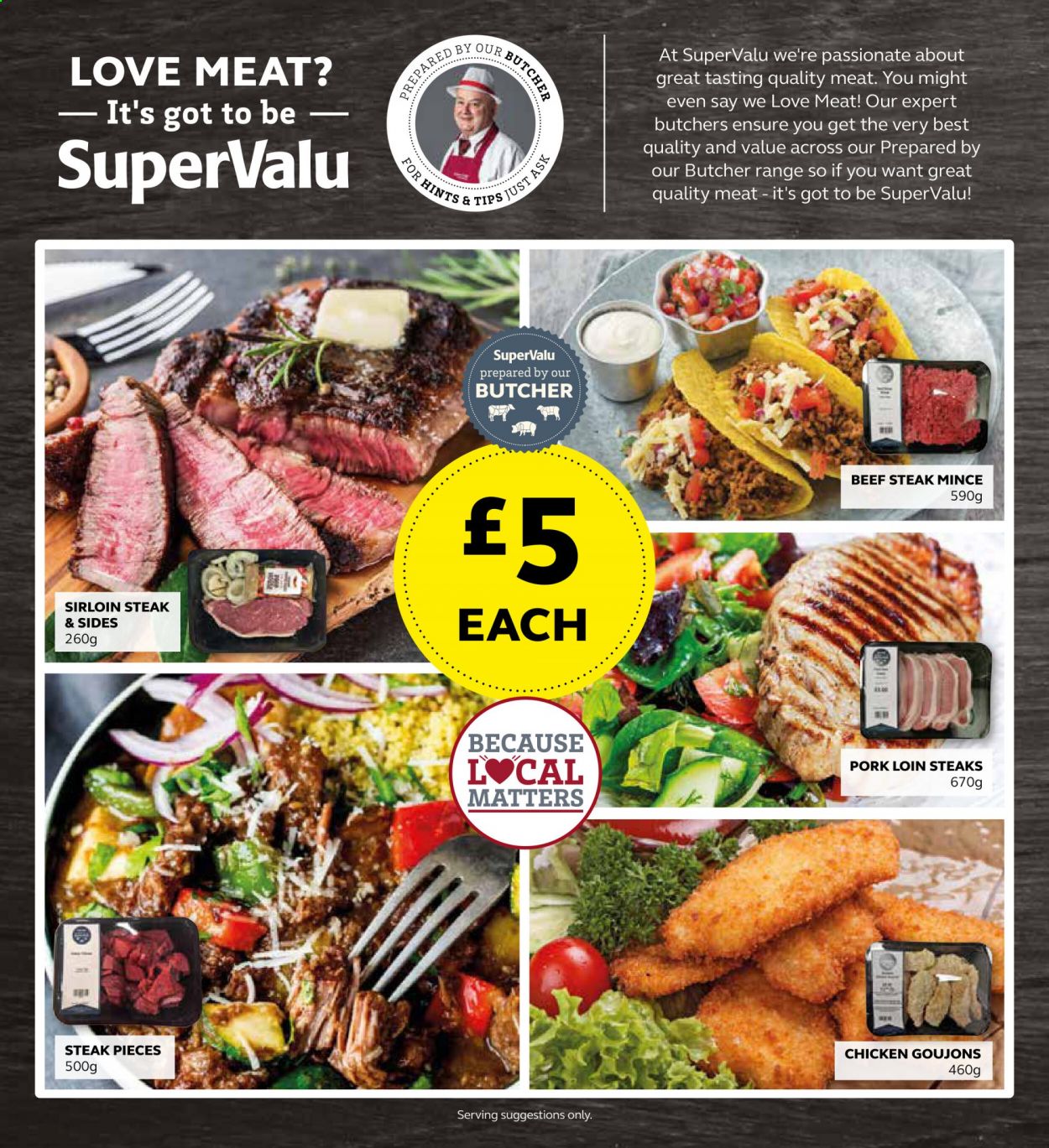 thumbnail - SuperValu offer  - 05/07/2021 - 24/07/2021 - Sales products - beef meat, beef sirloin, beef steak, steak, sirloin steak, pork loin, pork meat. Page 2.