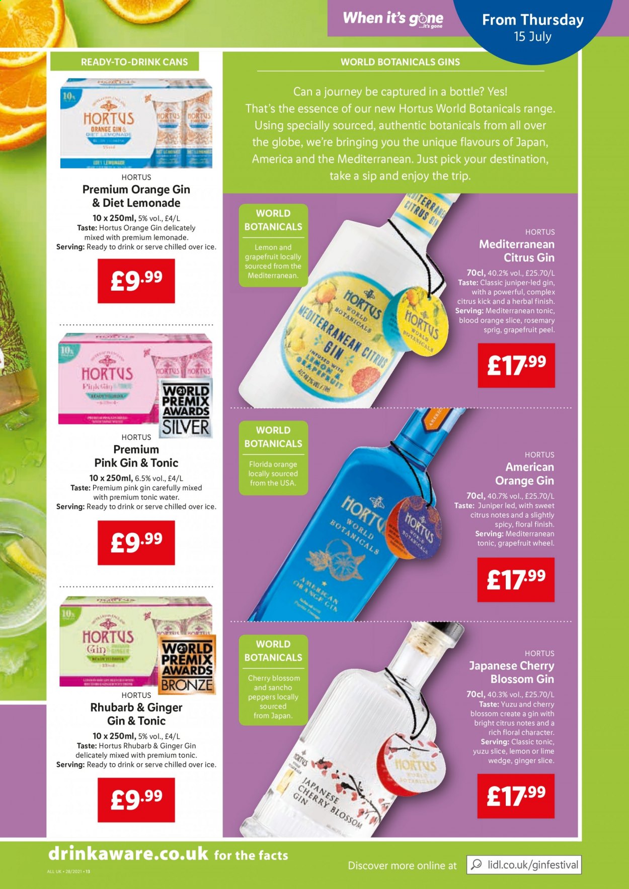 thumbnail - Lidl offer  - 15/07/2021 - 21/07/2021 - Sales products - peppers, grapefruits, rosemary, lemonade, gin & tonic. Page 11.