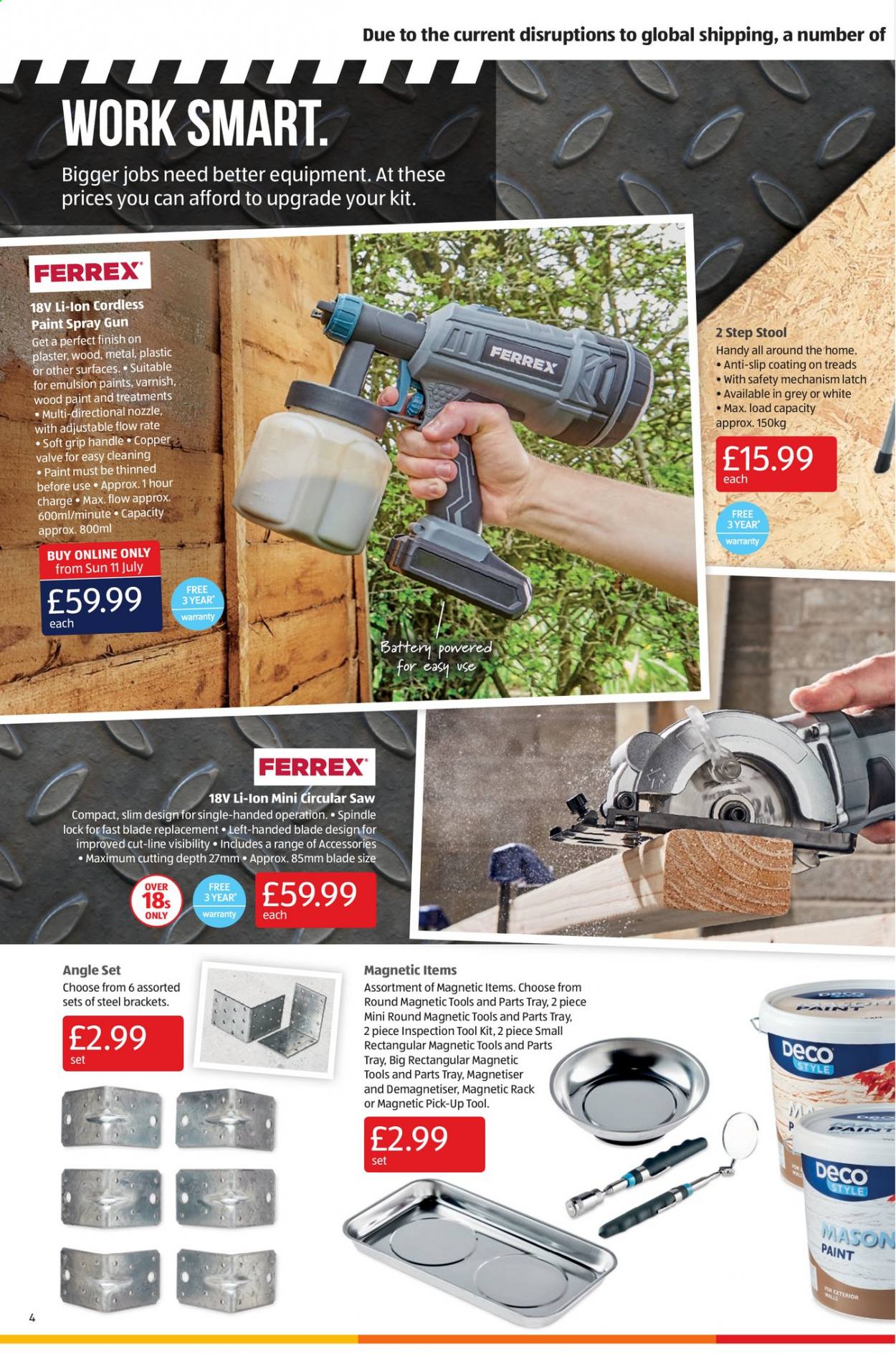 thumbnail - Aldi offer  - 11/07/2021 - 18/07/2021 - Sales products - spray gun, stool, plaster. Page 4.