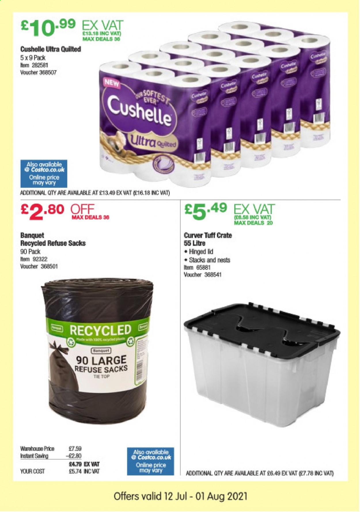 thumbnail - Costco offer  - 12/07/2021 - 01/08/2021 - Sales products - Cushelle, lid, crate. Page 6.