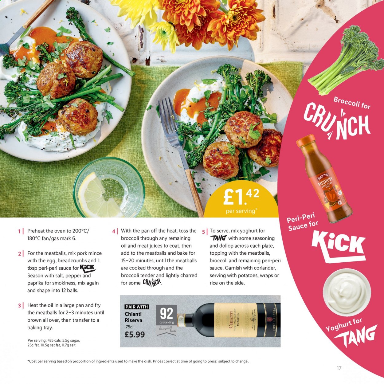 thumbnail - Lidl offer  - Sales products - ground pork, pork meat, wraps, meatballs, yoghurt, eggs, sugar, topping, rice, pepper, spice, juice, plate, pan, baking tray, coat. Page 17.