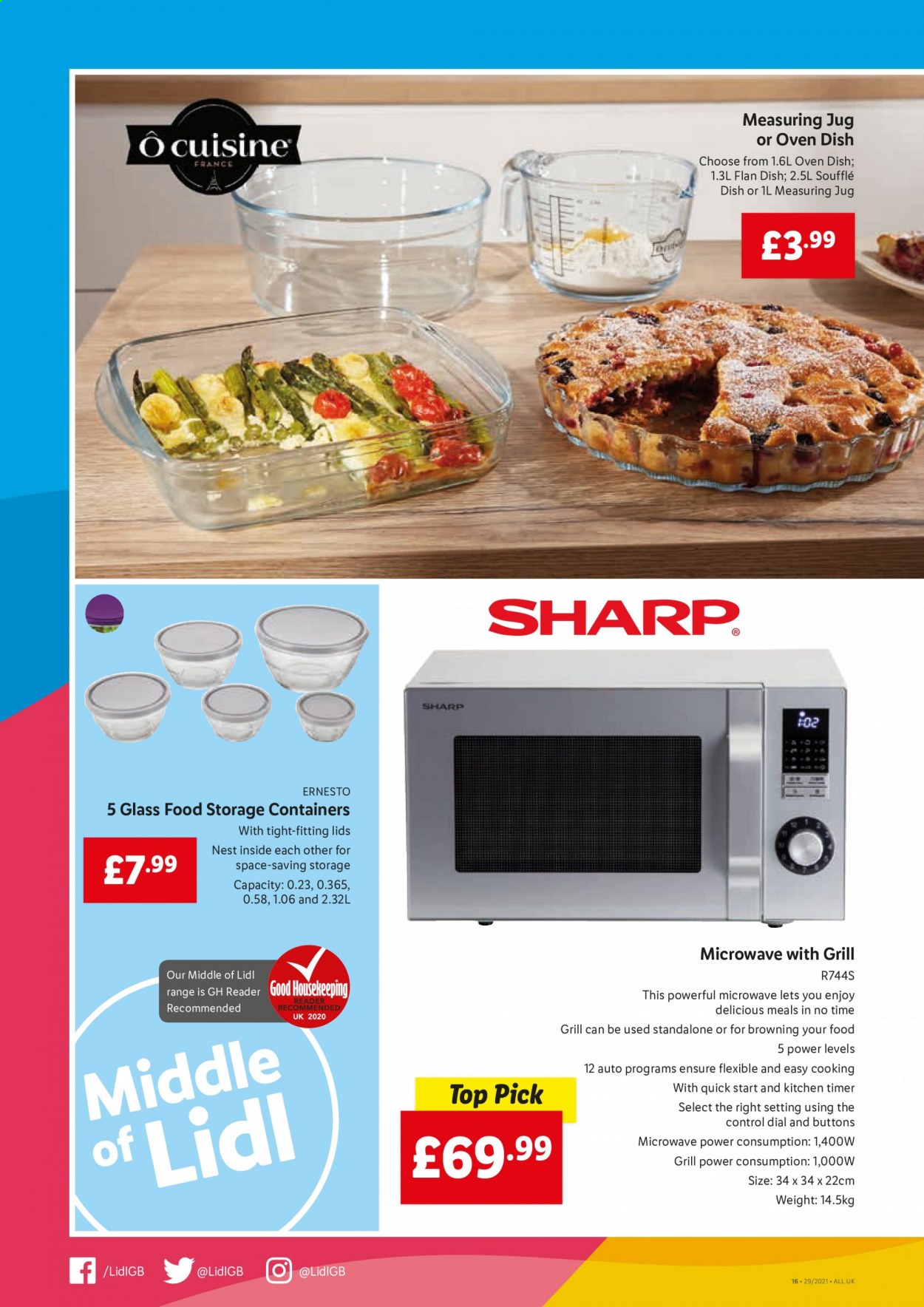 thumbnail - Lidl offer  - 22/07/2021 - 28/07/2021 - Sales products - storage box, Dial, Ernesto, kitchen timer, Sharp, Browning, grill. Page 16.