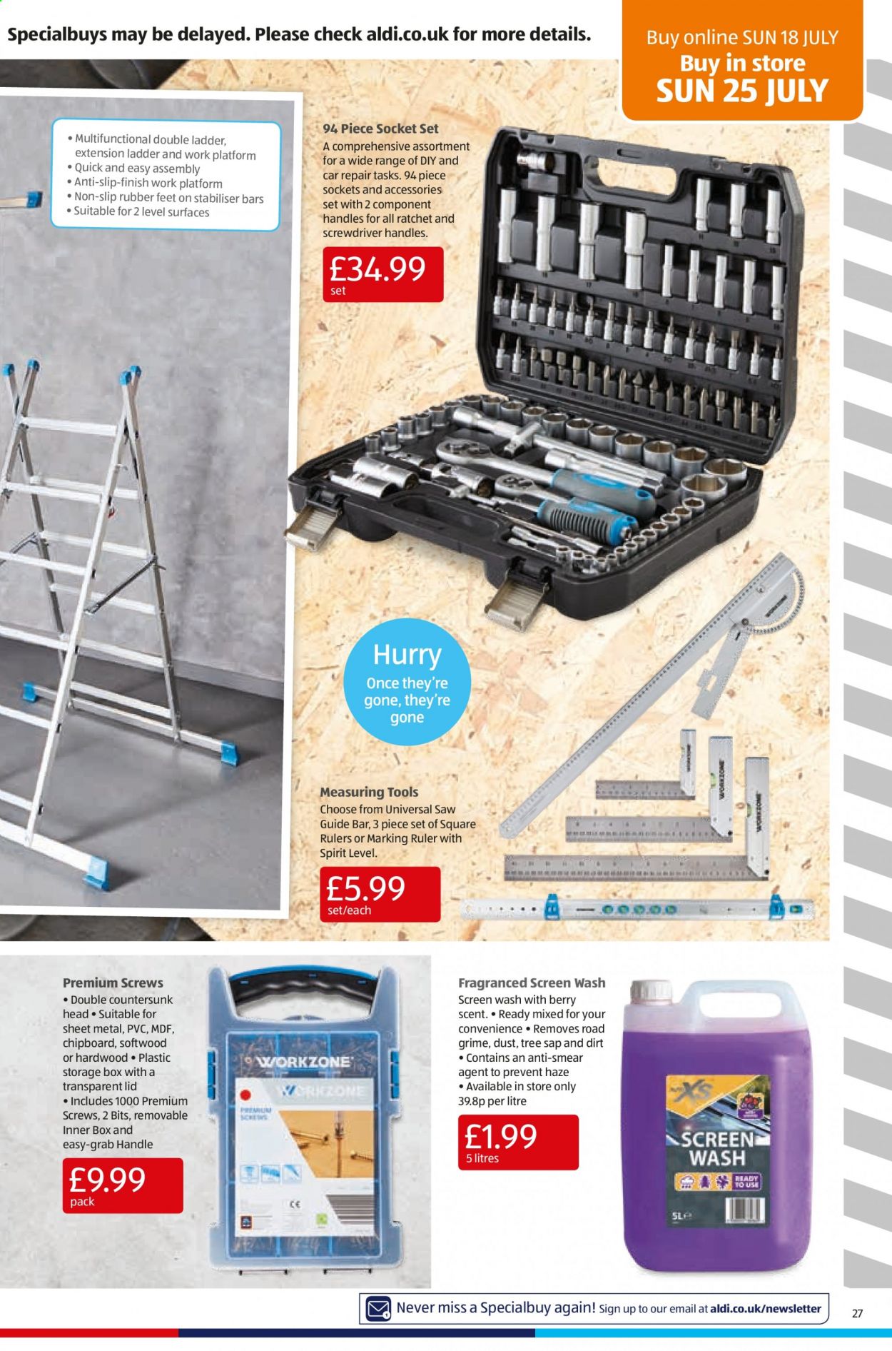 thumbnail - Aldi offer  - 18/07/2021 - 25/07/2021 - Sales products - lid, storage box, deco strips, ruler. Page 27.