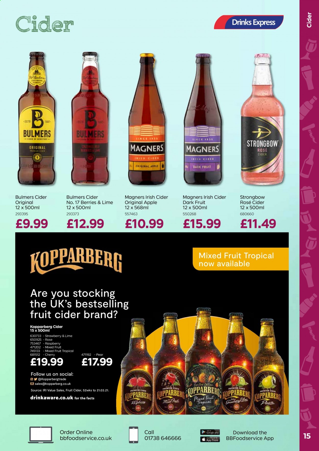 thumbnail - Bestway offer  - 16/07/2021 - 09/09/2021 - Sales products - Bulmers, Kopparberg, pears, wine, rosé wine, cider. Page 15.
