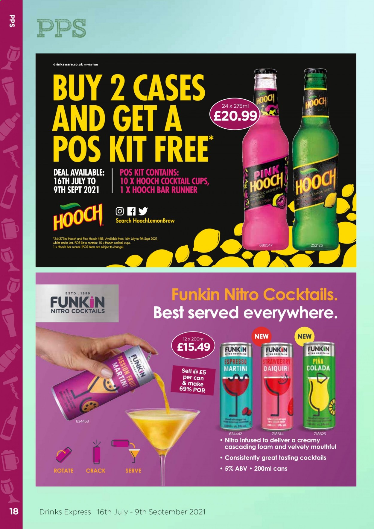 thumbnail - Bestway offer  - 16/07/2021 - 09/09/2021 - Sales products - lemonade, Martini, cup. Page 18.