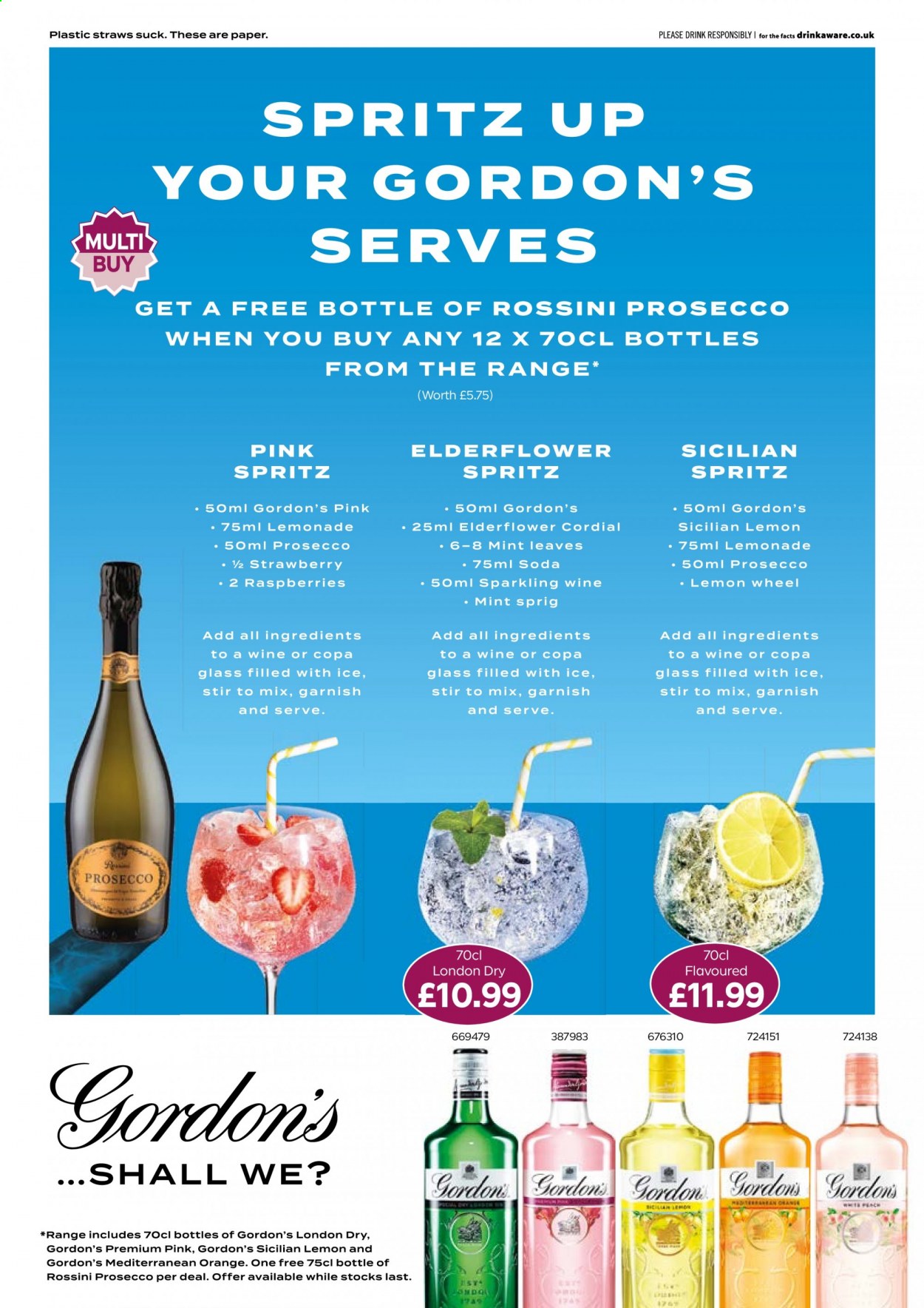 thumbnail - Bestway offer  - 16/07/2021 - 09/09/2021 - Sales products - oranges, lemonade, soda, sparkling wine, prosecco, wine, Gordon's, straw, paper. Page 20.